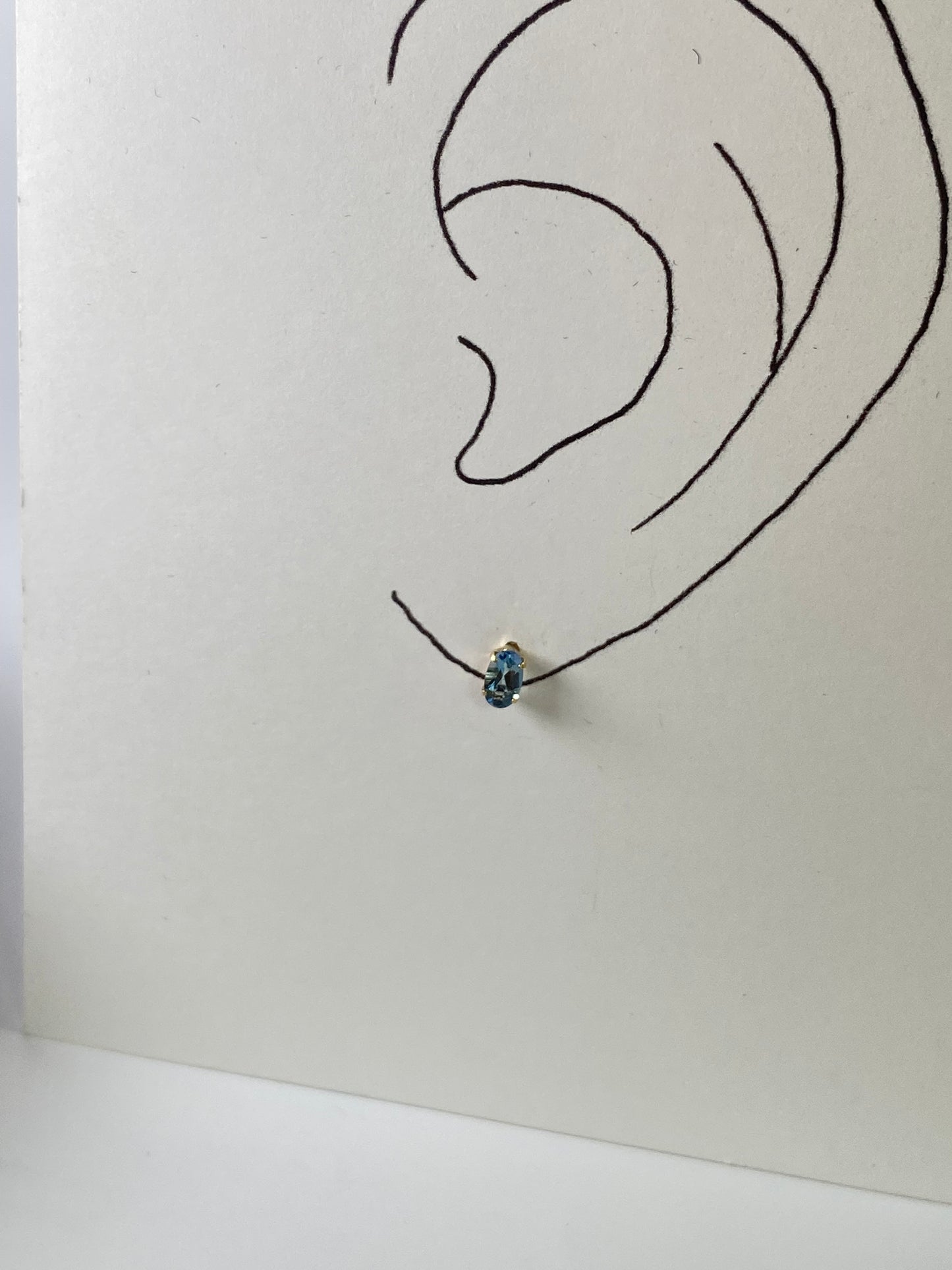 K18イエローゴールド アクアマリンピアス