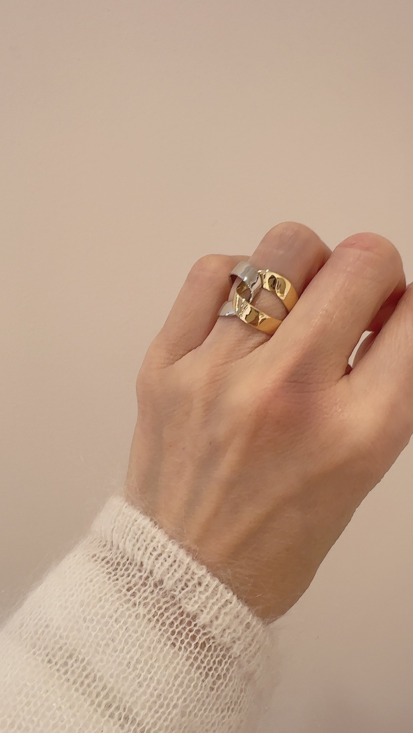 Pt/K18イエローゴールド地金リング