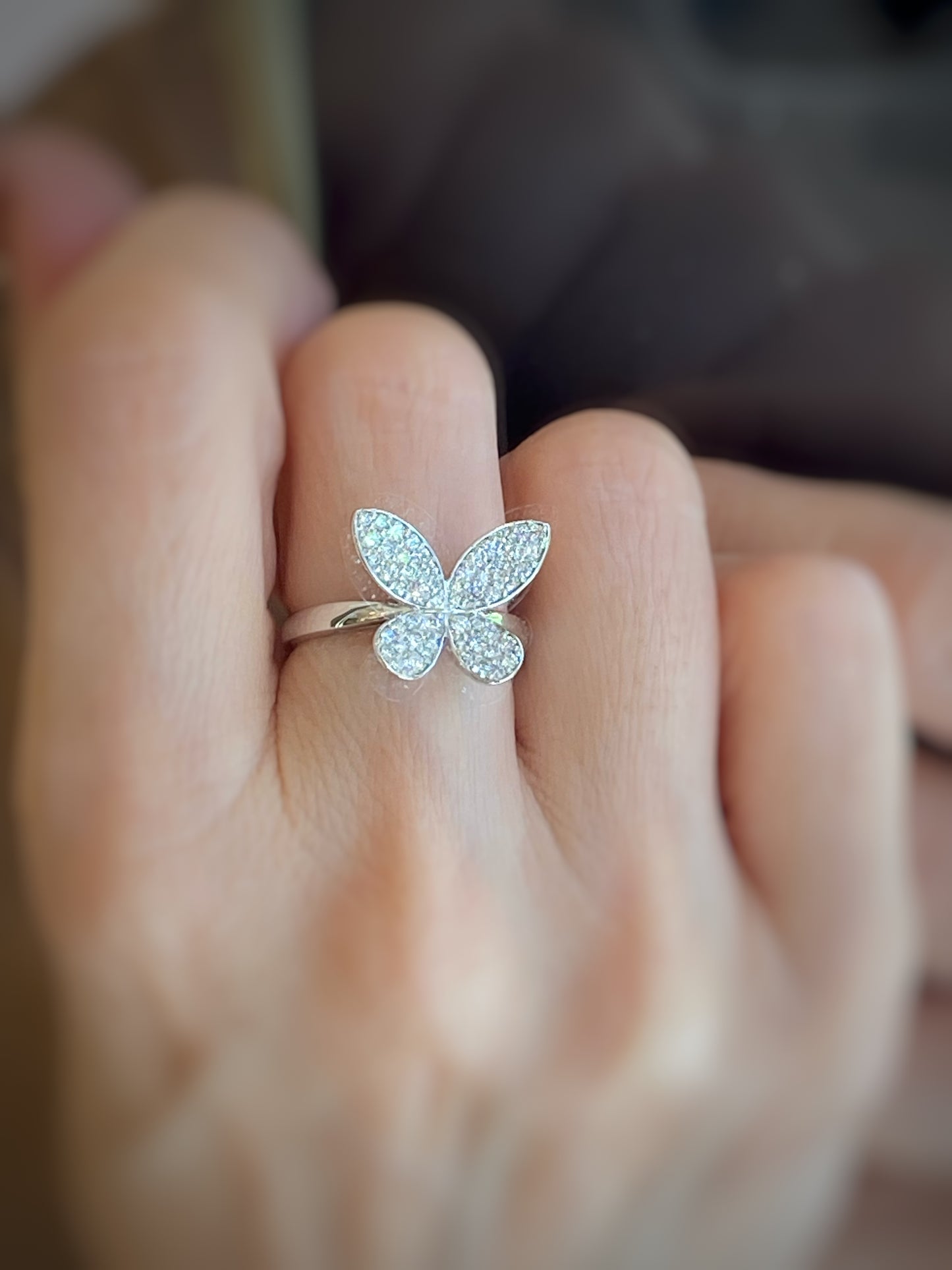 Ptダイヤモンド0.58ctバタフライリング