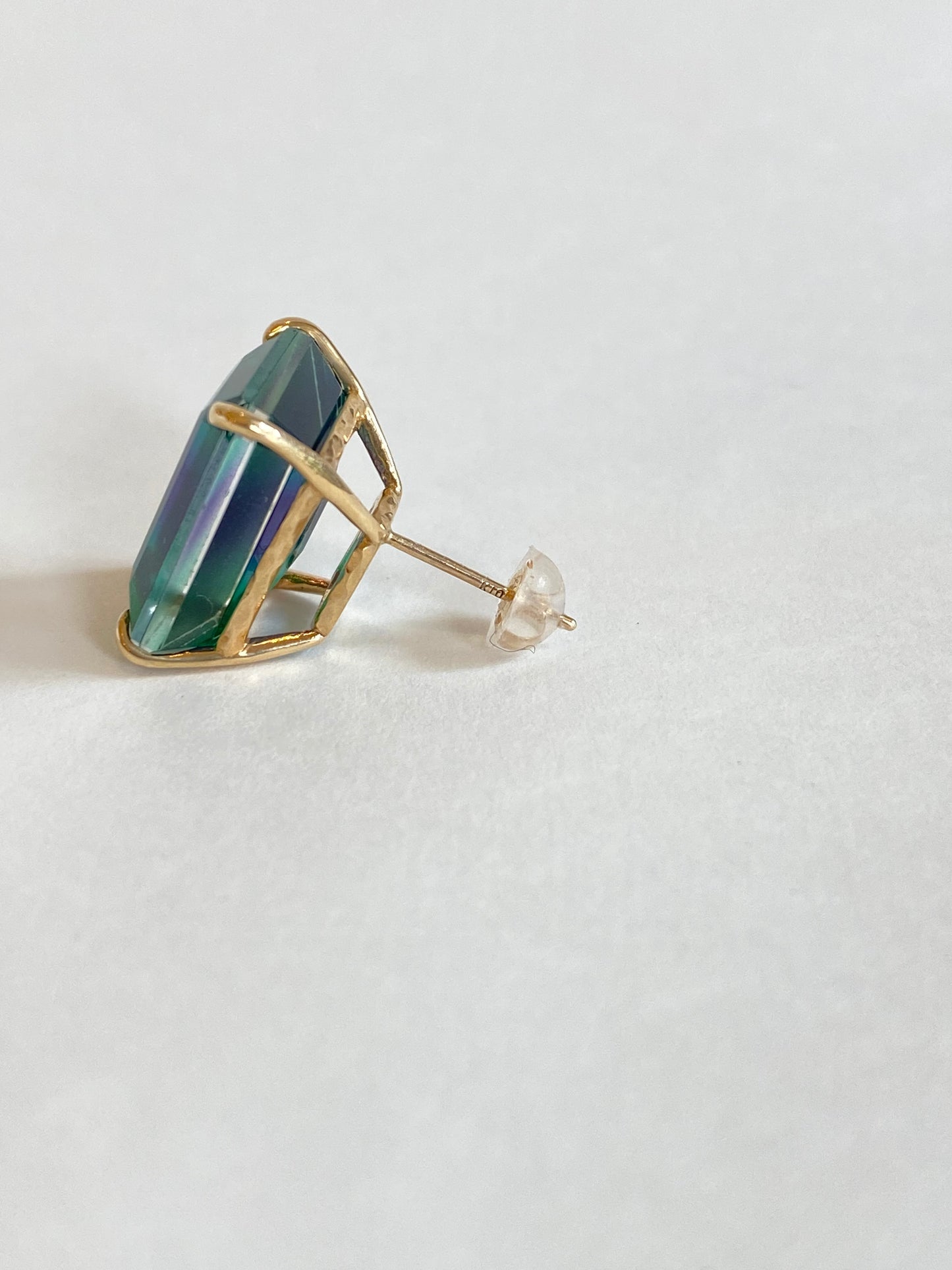 K10イエローゴールド クォーツ シングルピアス