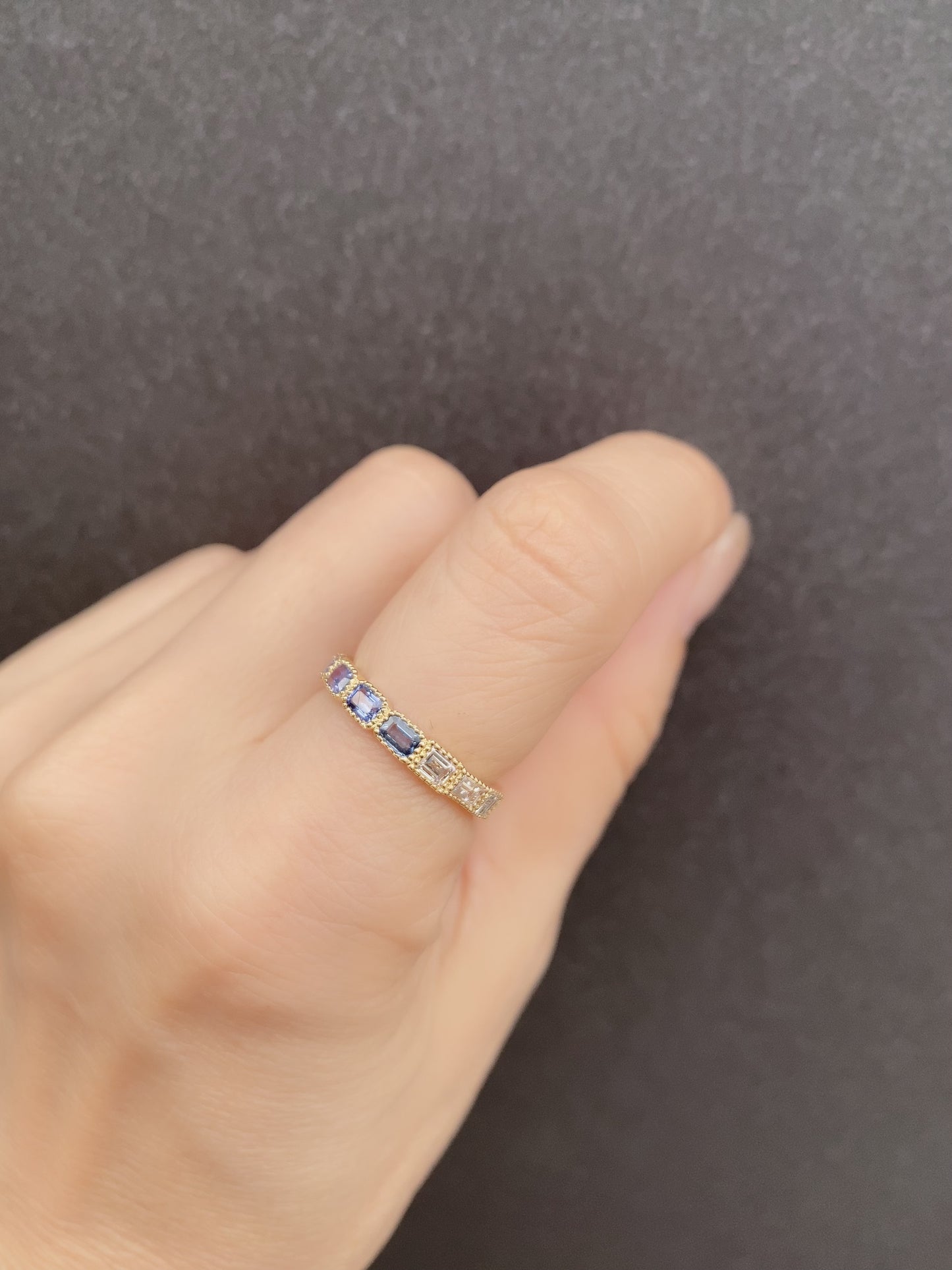 K18イエローゴールド サファイア ダイヤモンド0.9ct フルエタニティリング