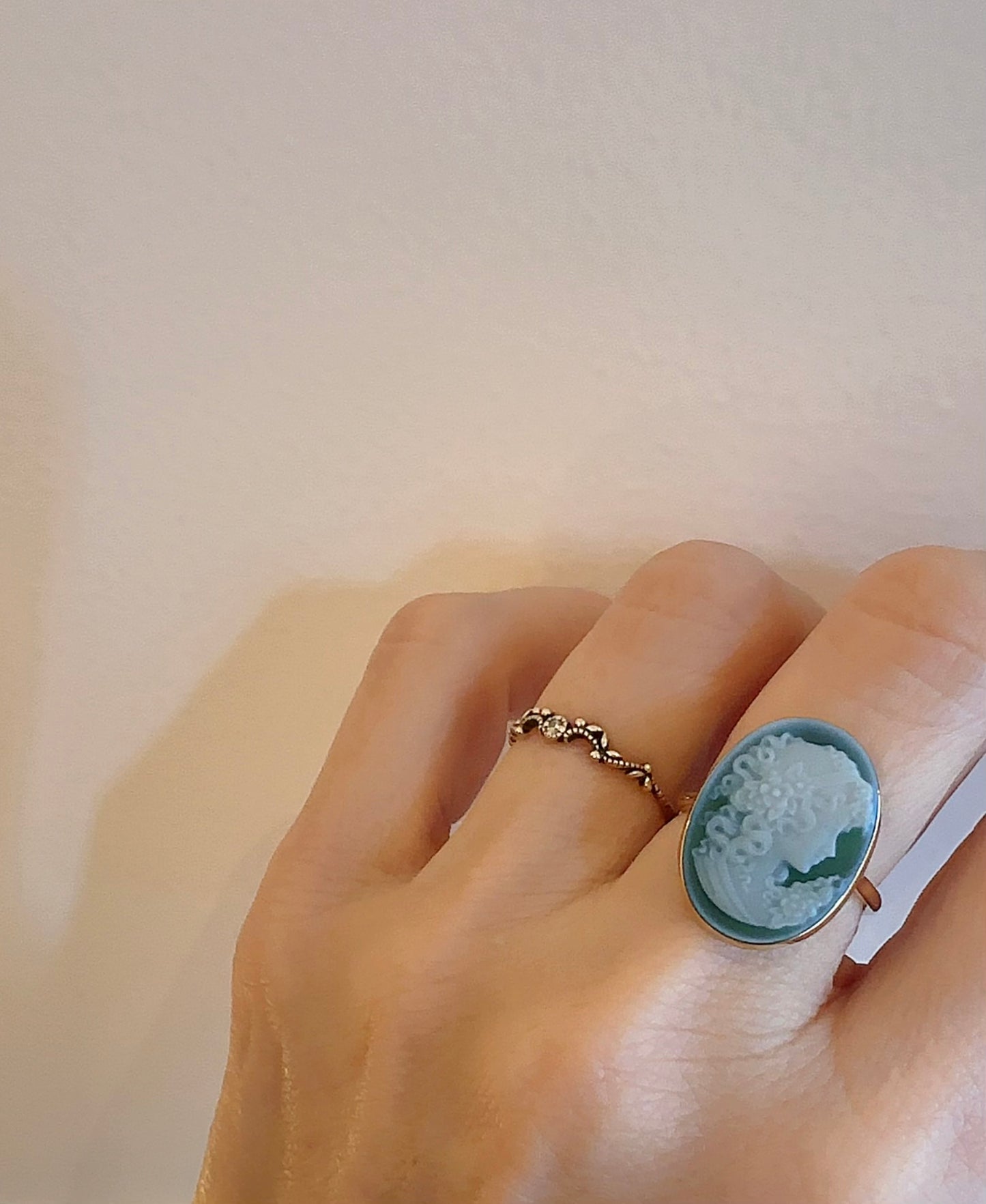 K18イエローゴールド カメオリング