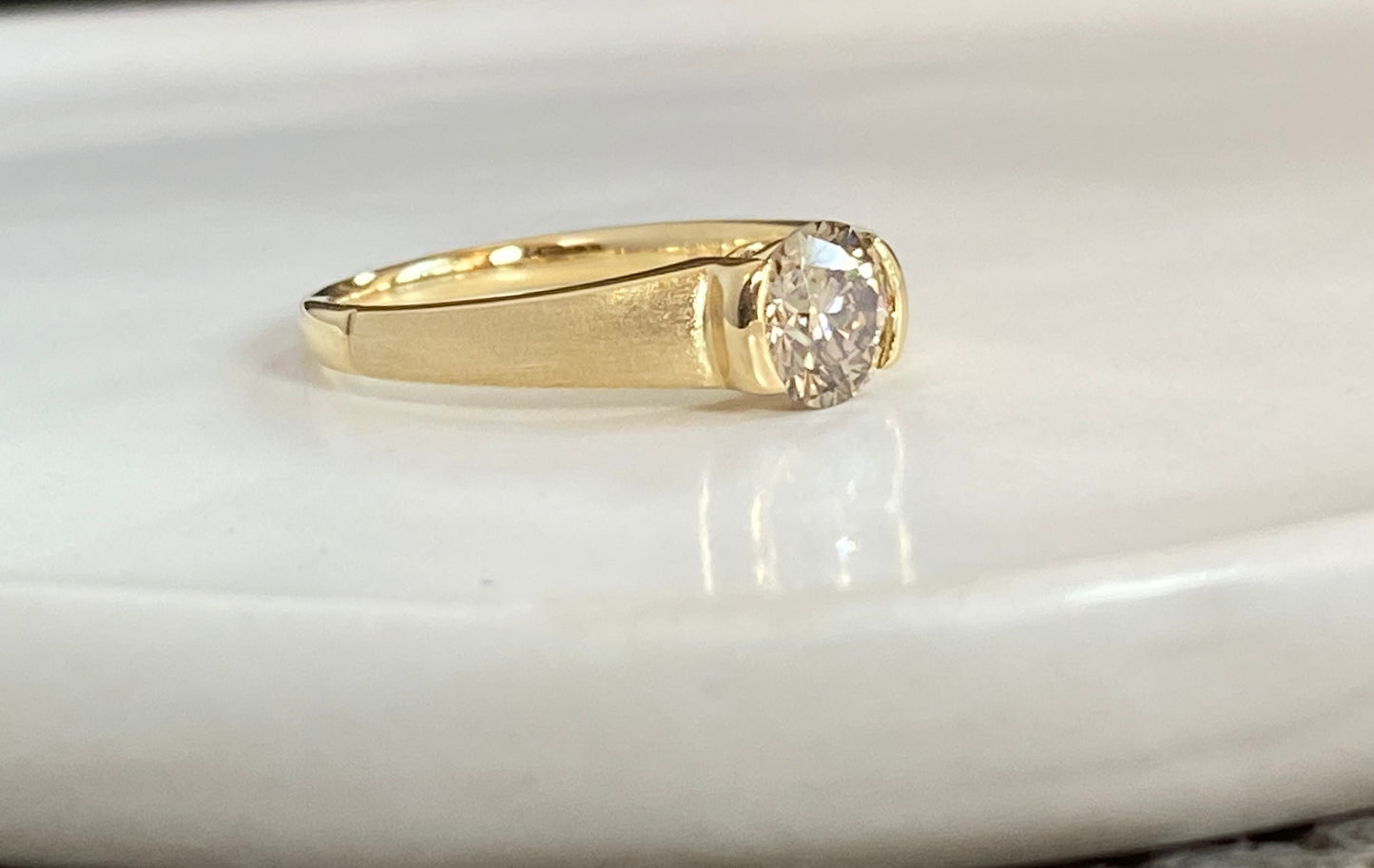 K18 ライトブラウンダイヤモンド 0.8ct リング