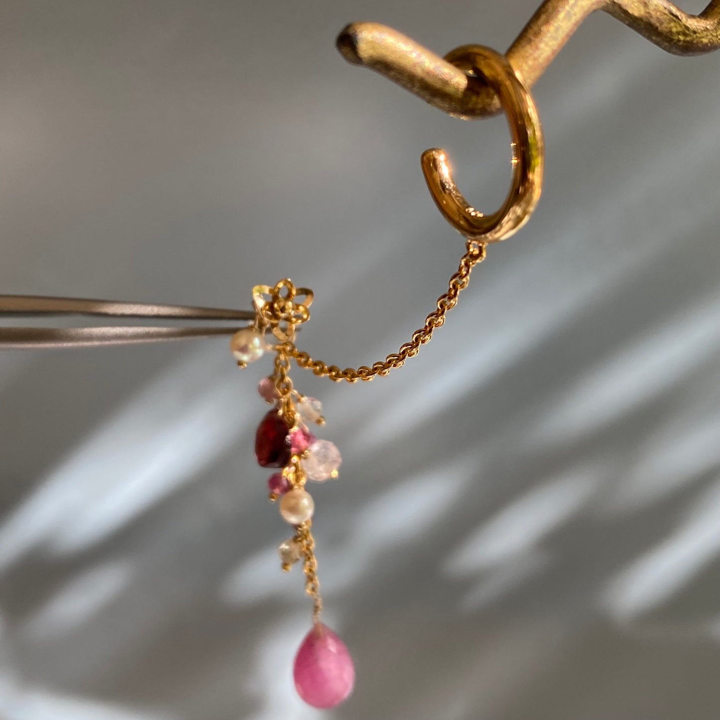 SV 3way天然石イヤーカフ