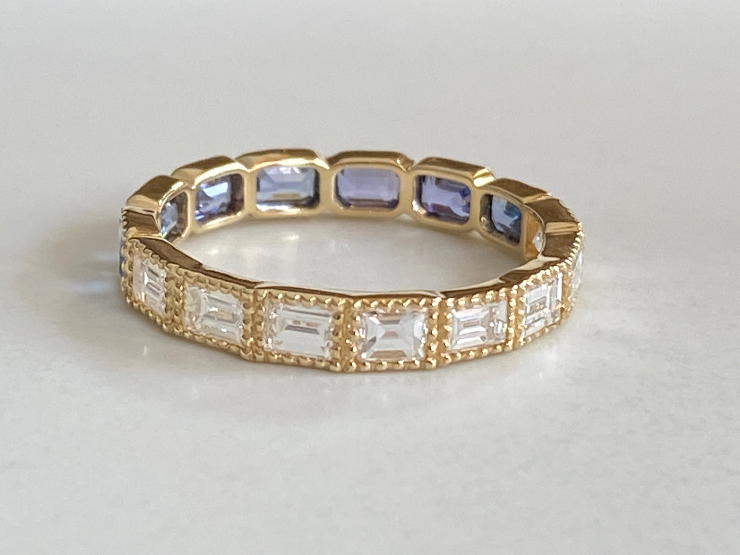 K18イエローゴールド サファイア ダイヤモンド0.9ct フルエタニティリング