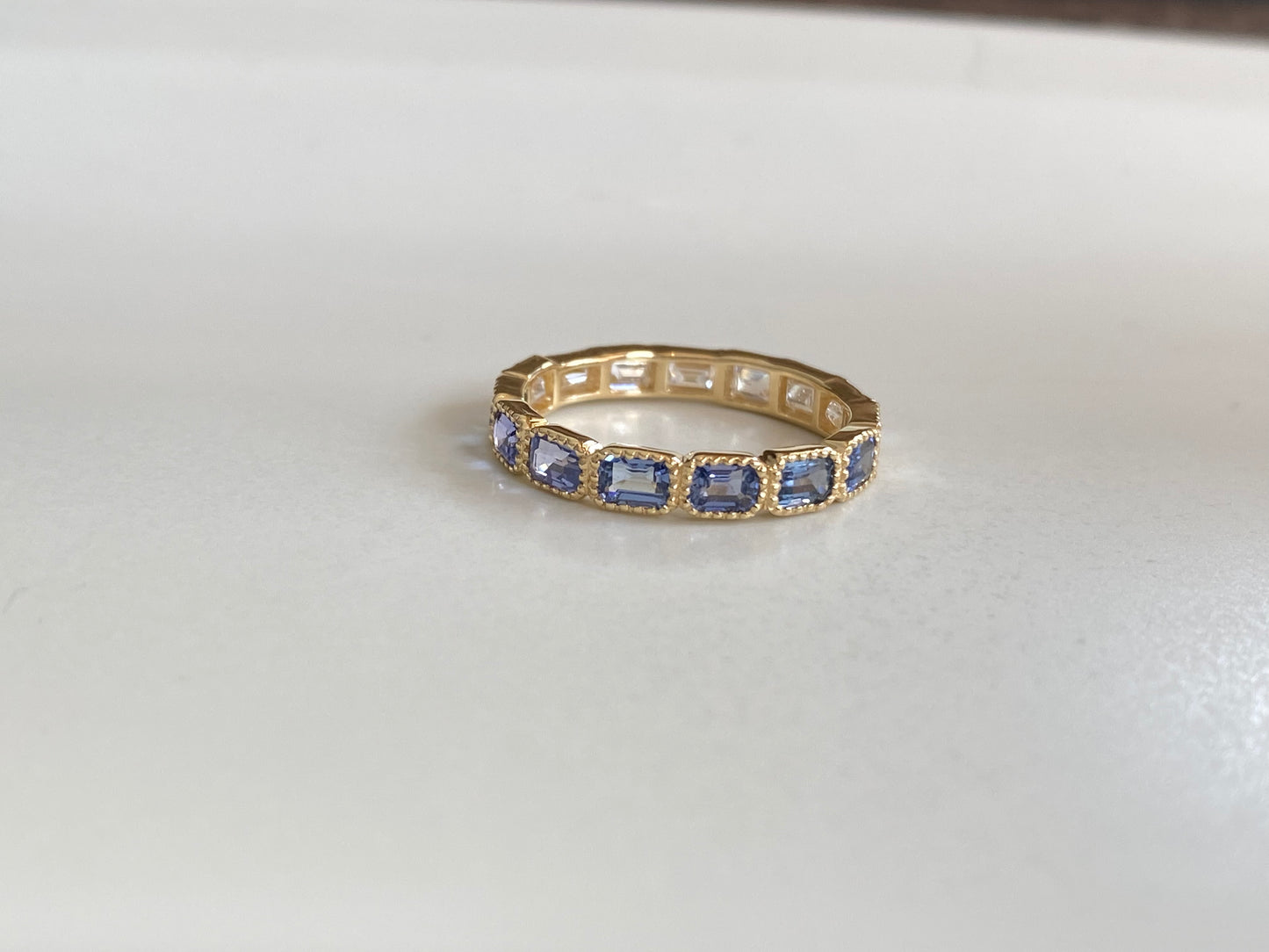 K18イエローゴールド サファイア ダイヤモンド0.9ct フルエタニティリング