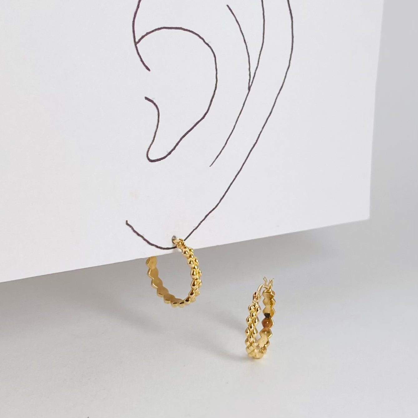 K10イエローゴールド 地金フープピアス