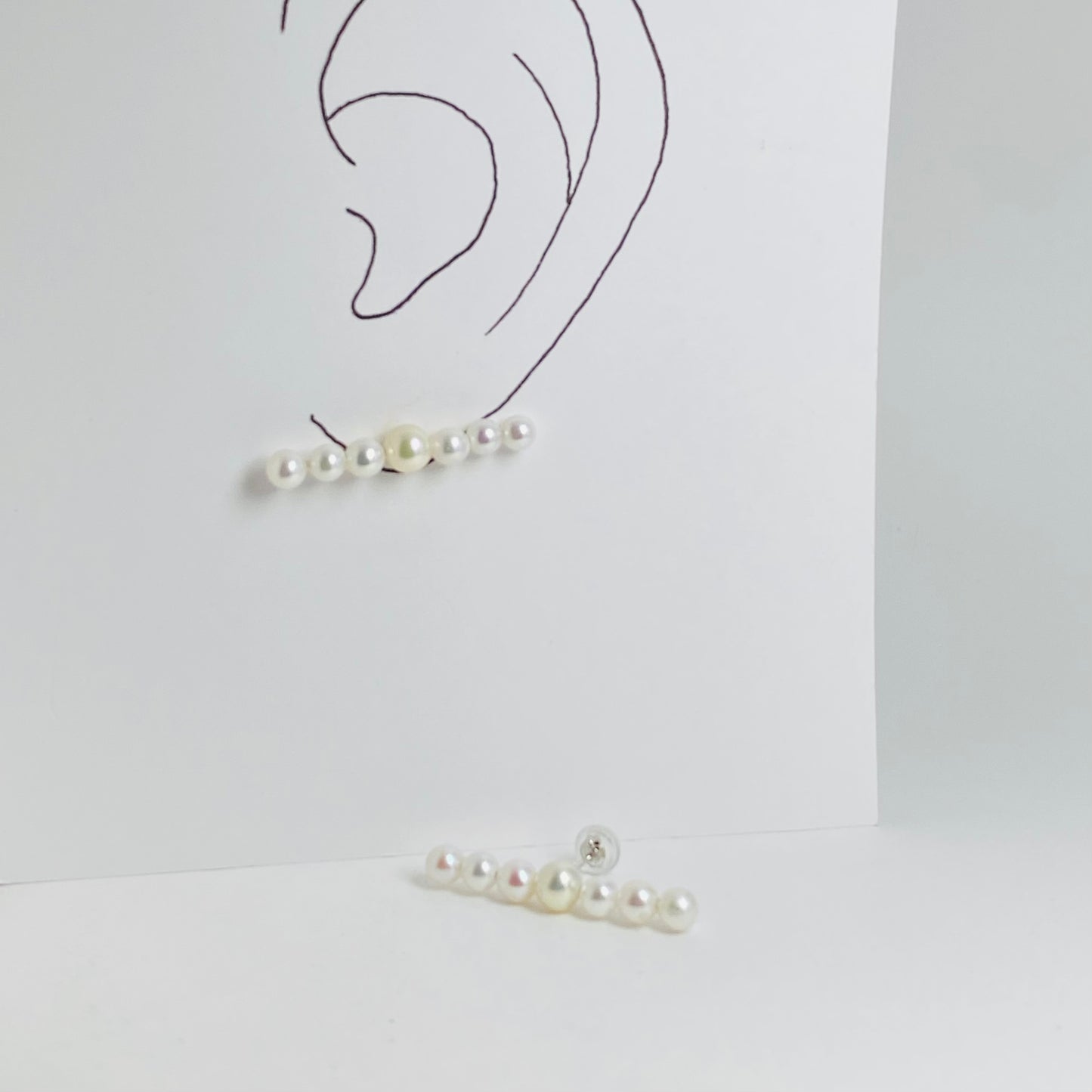 K14ホワイトゴールドあこやパールピアス