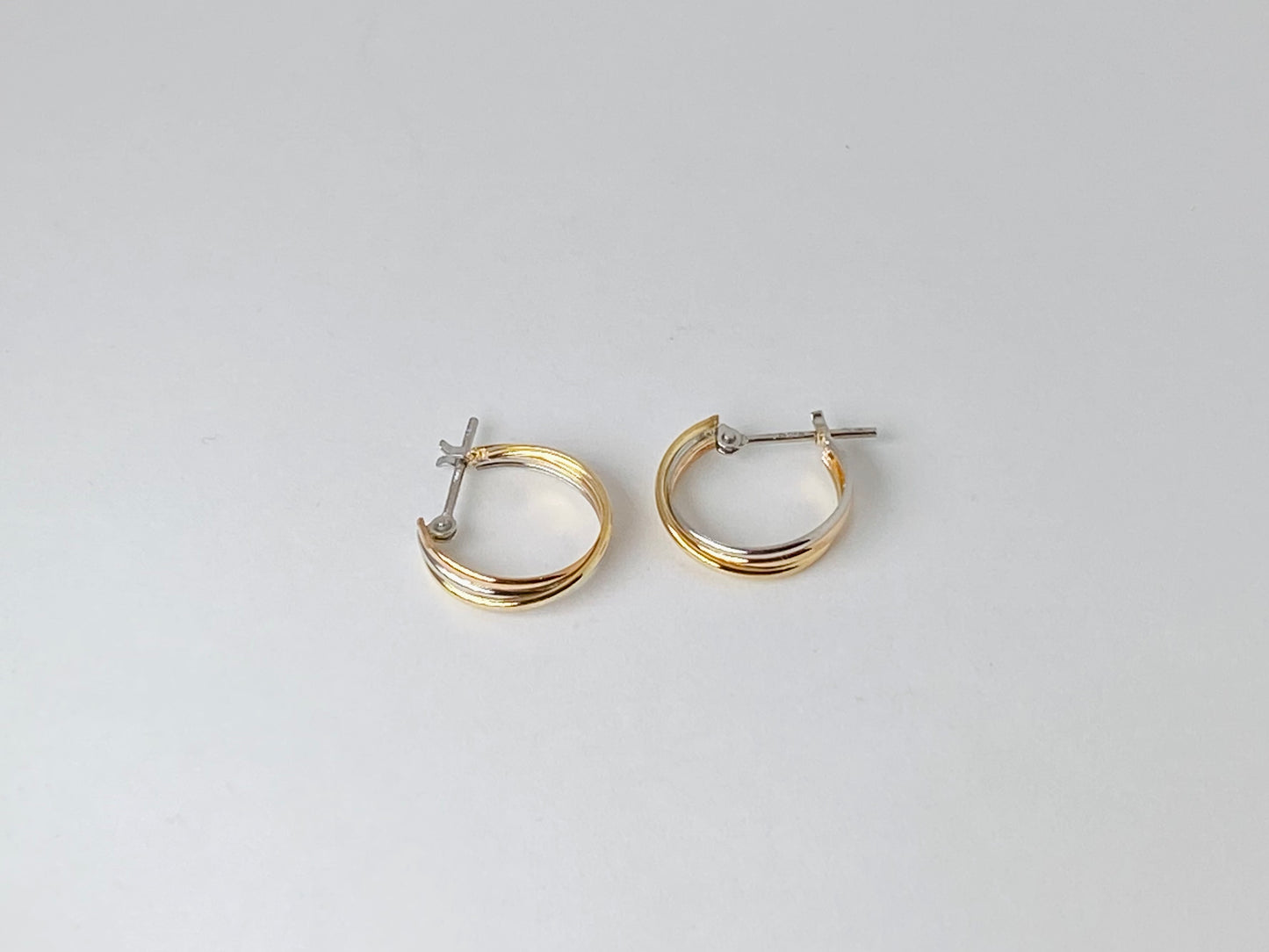 K18/K18PG/PT スリーカラーフープピアス