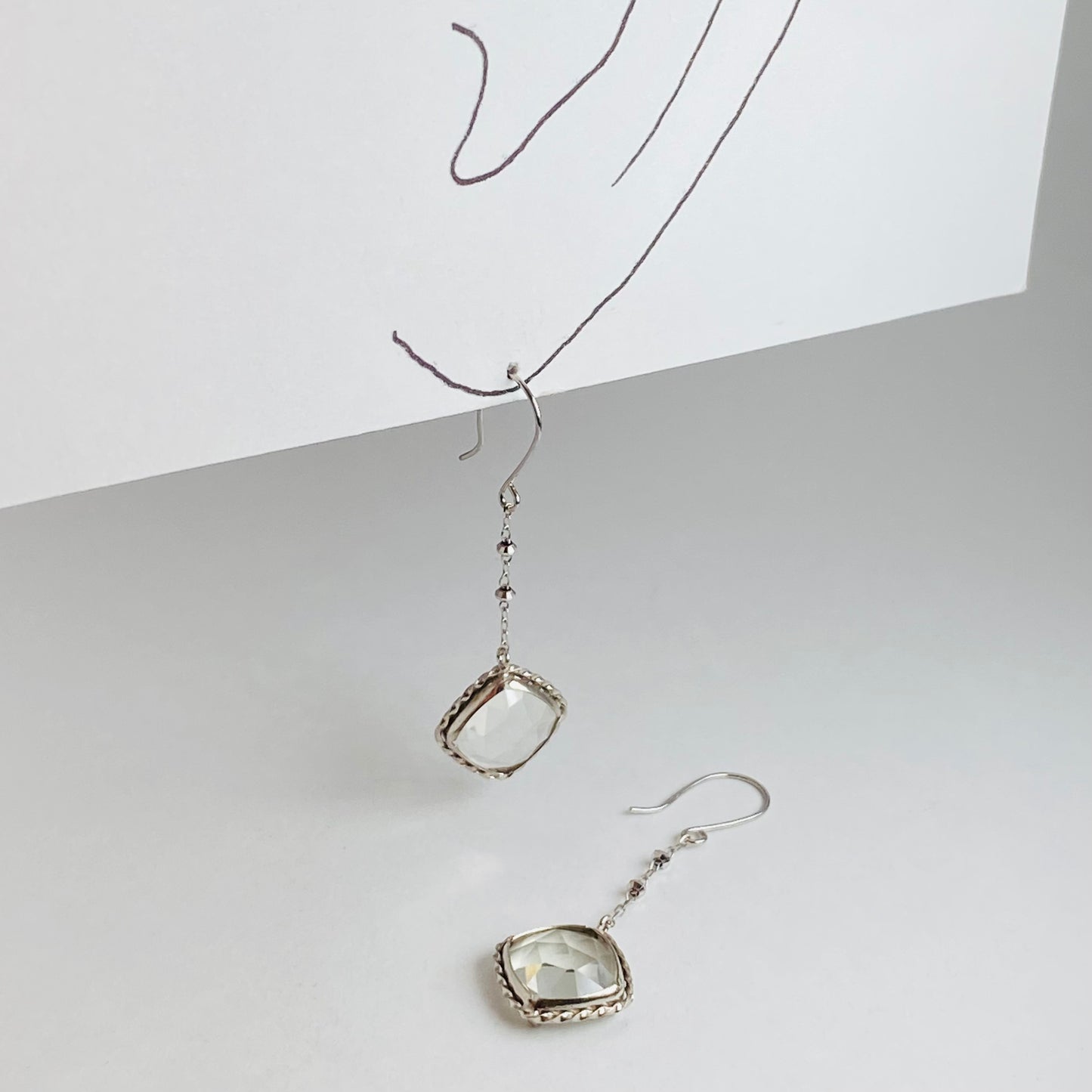 K10ホワイトゴールド グリーンアメジストピアス