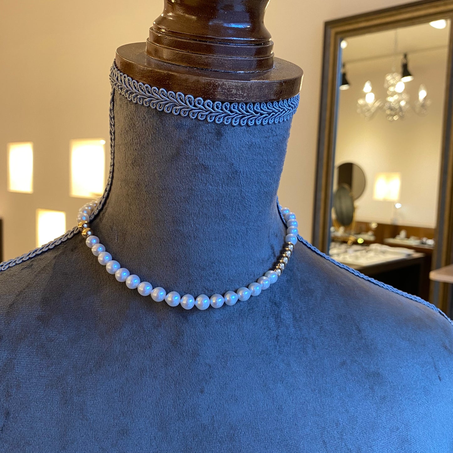 SV淡水パール・ヘマタイトチョーカーネックレス