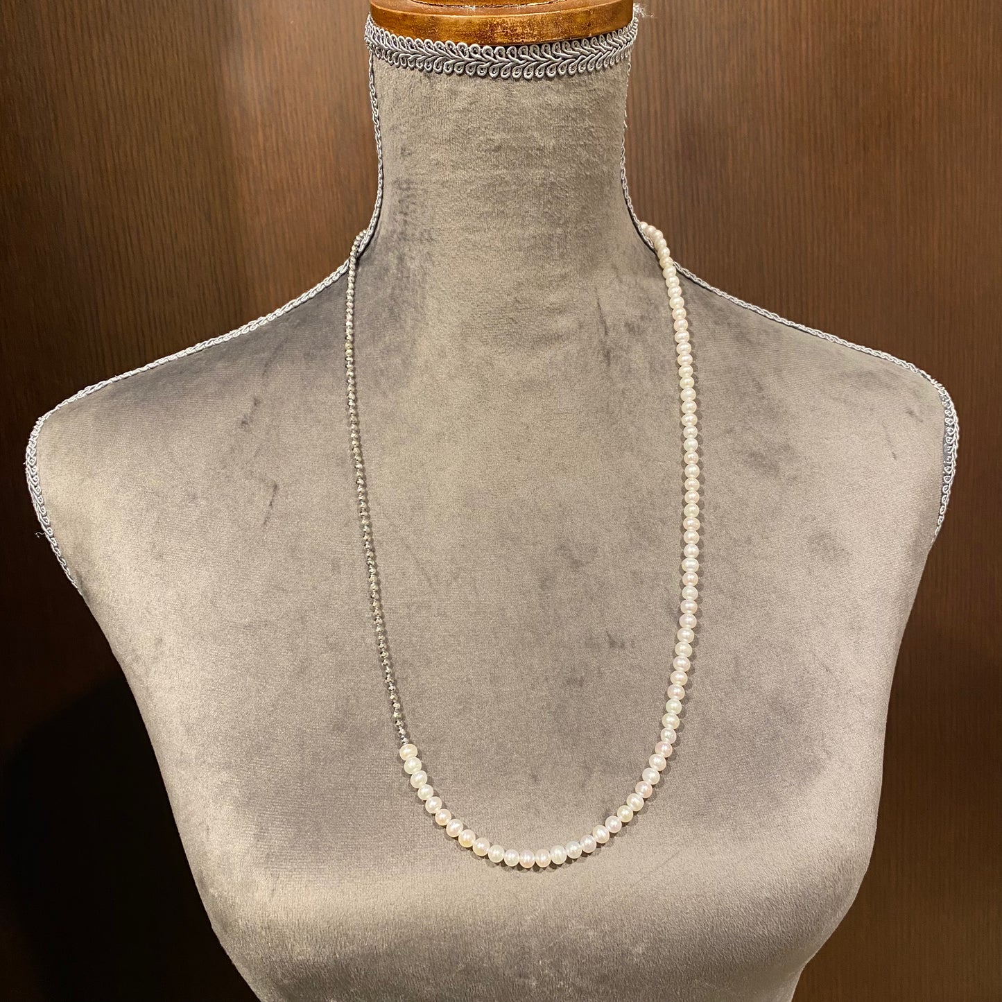 SV淡水パール・ヘマタイトネックレス