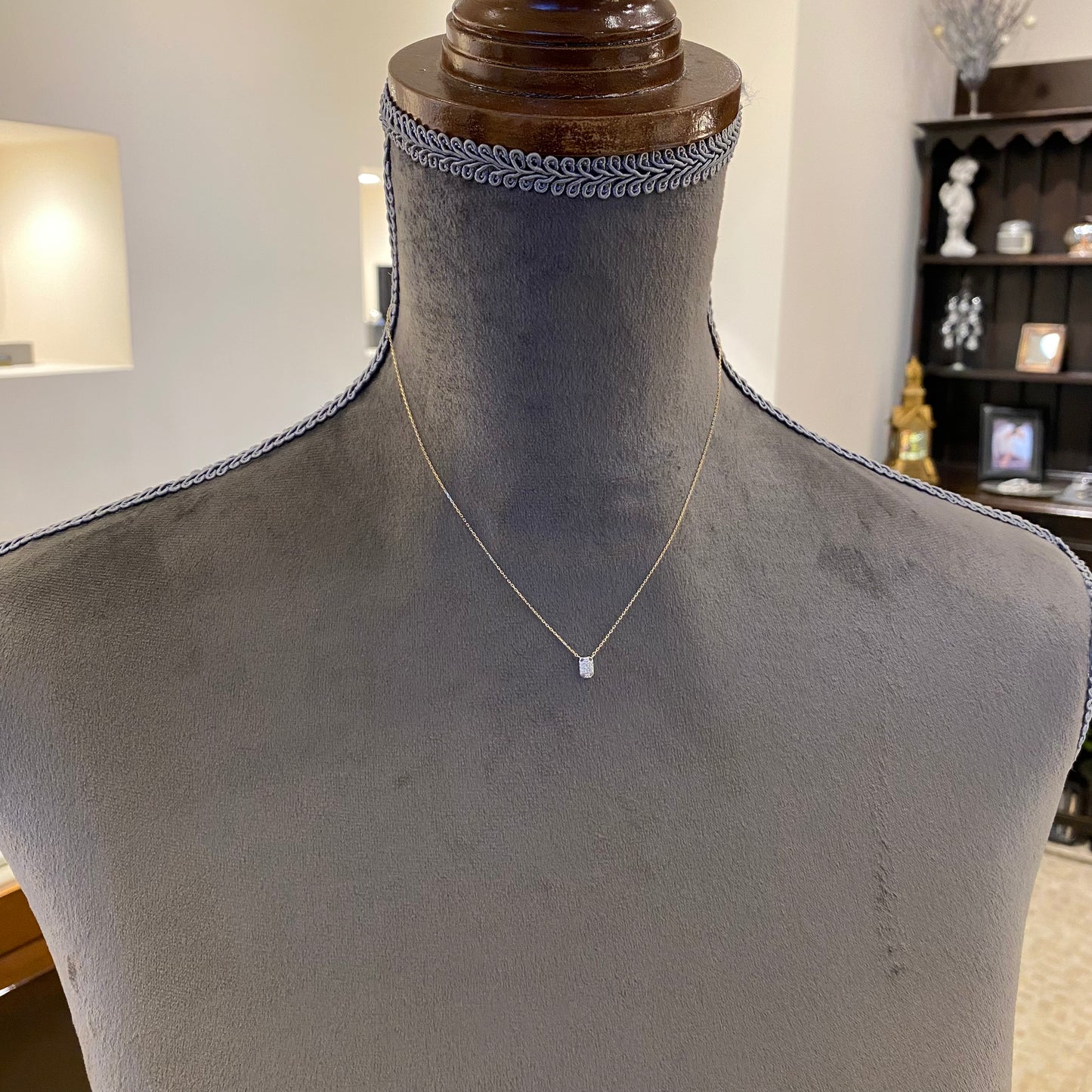 K10YG/WG ダイヤモンド0.05ct2カラーネックレス