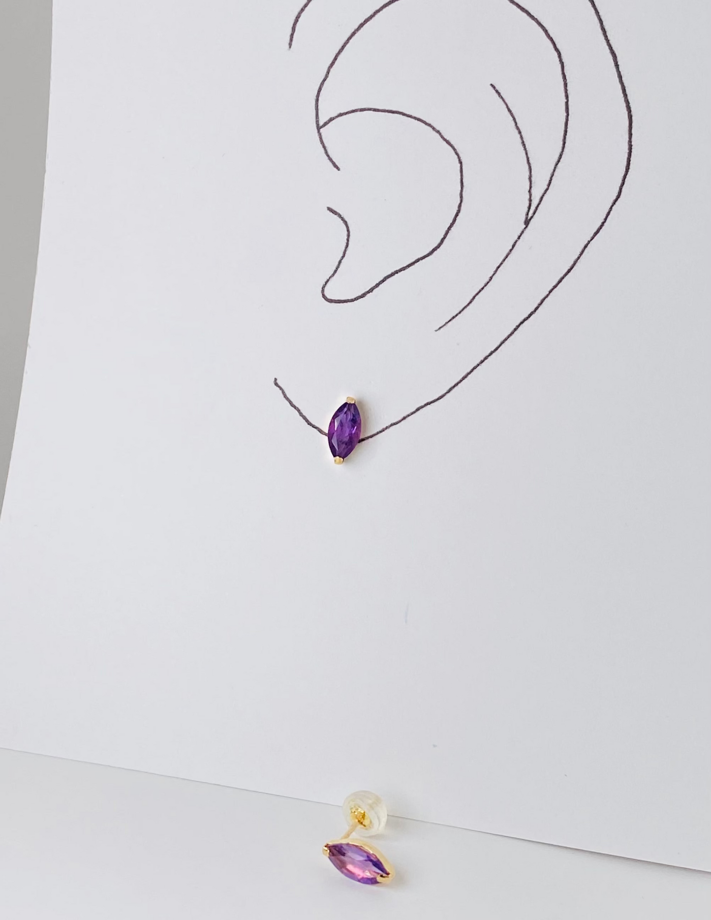 K18イエローゴールド アメジストピアス