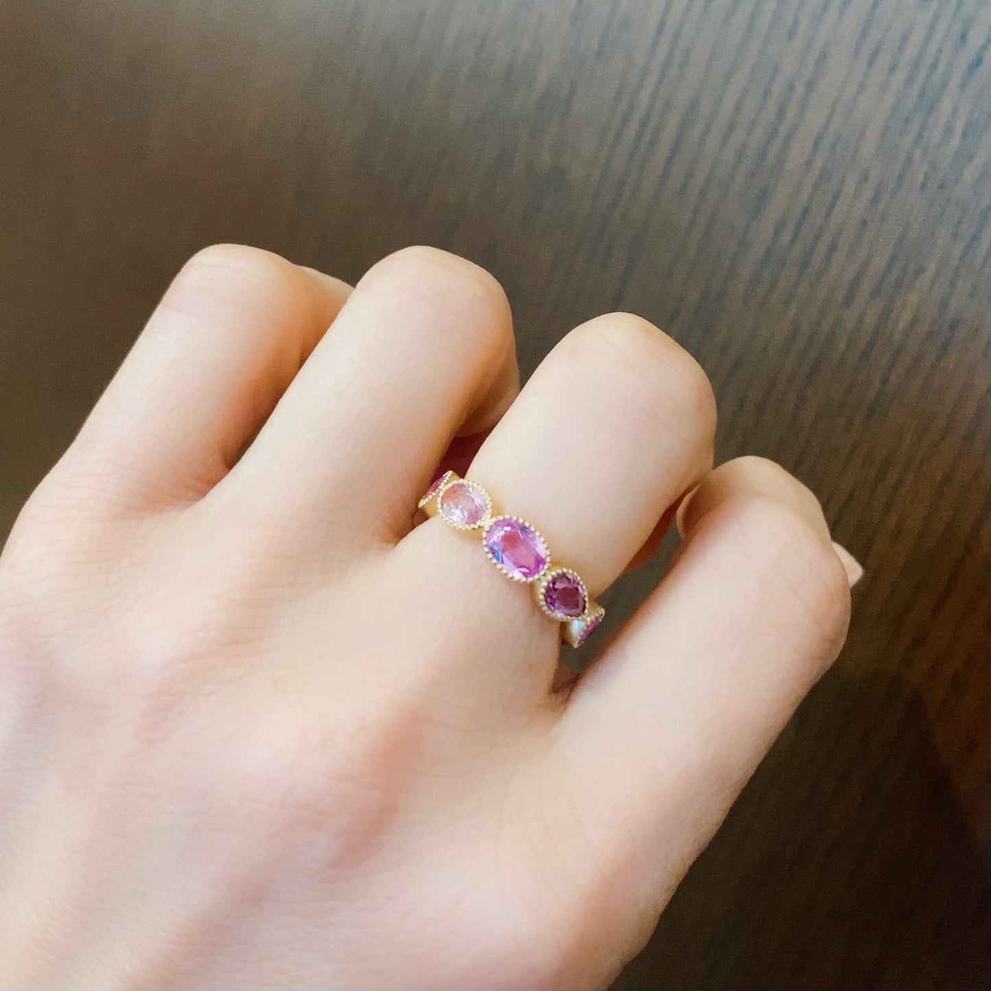 K18 ピンクサファイアリング