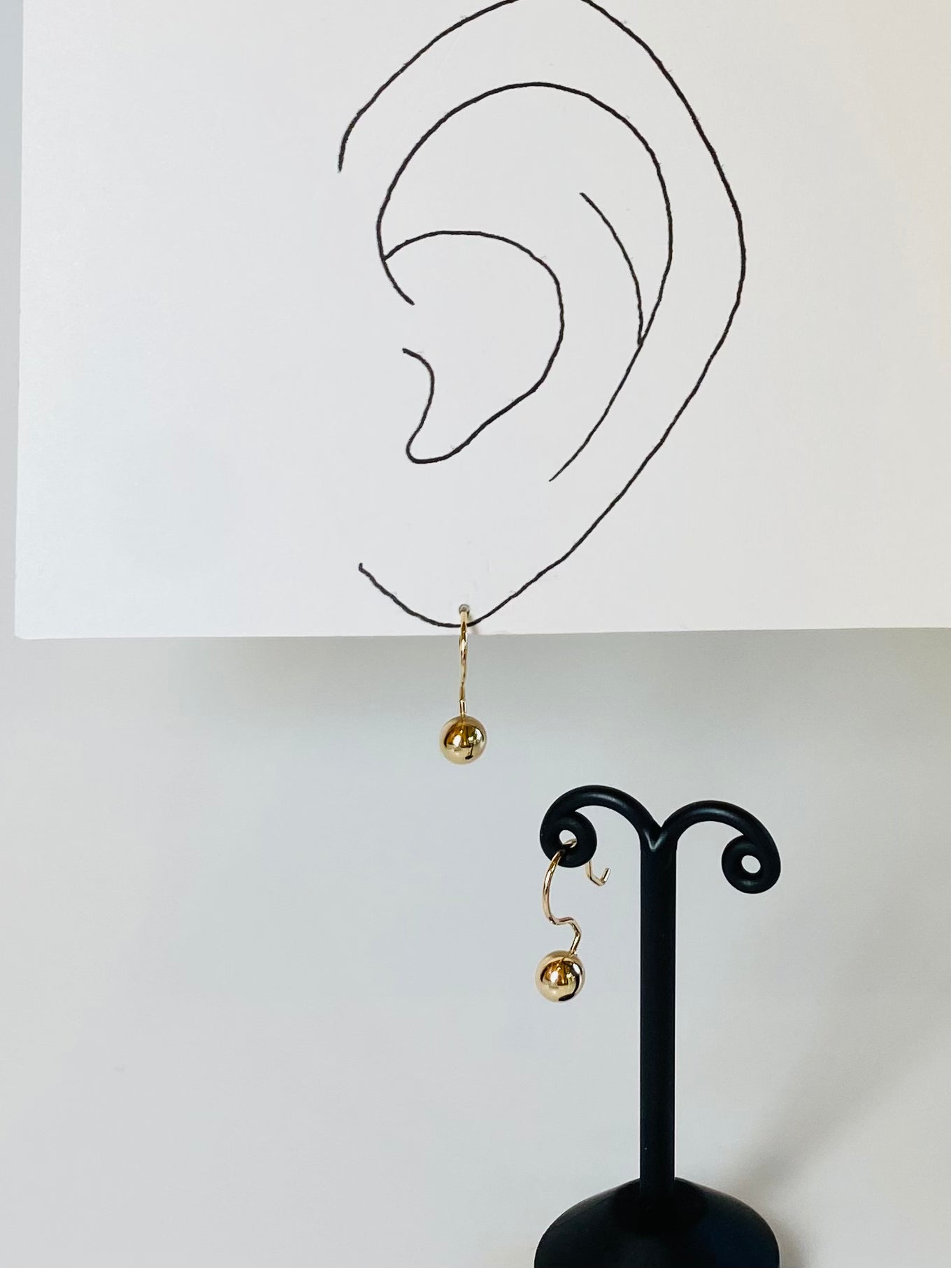 K10イエローゴールド 地金ピアス