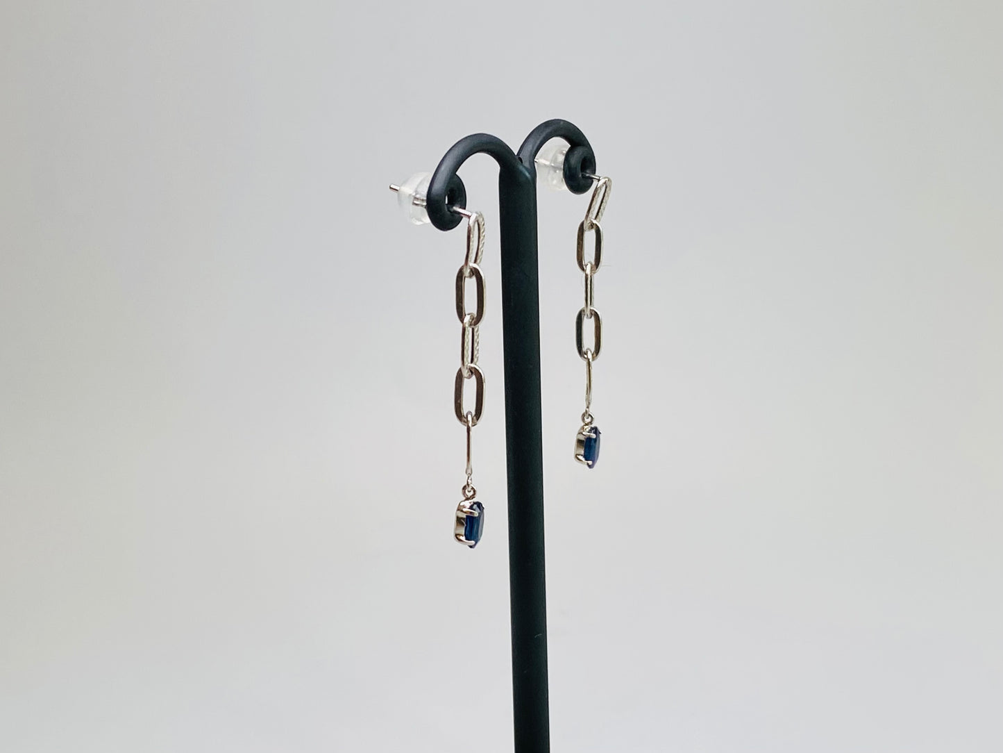 K10ホワイトゴールド サファイアピアス