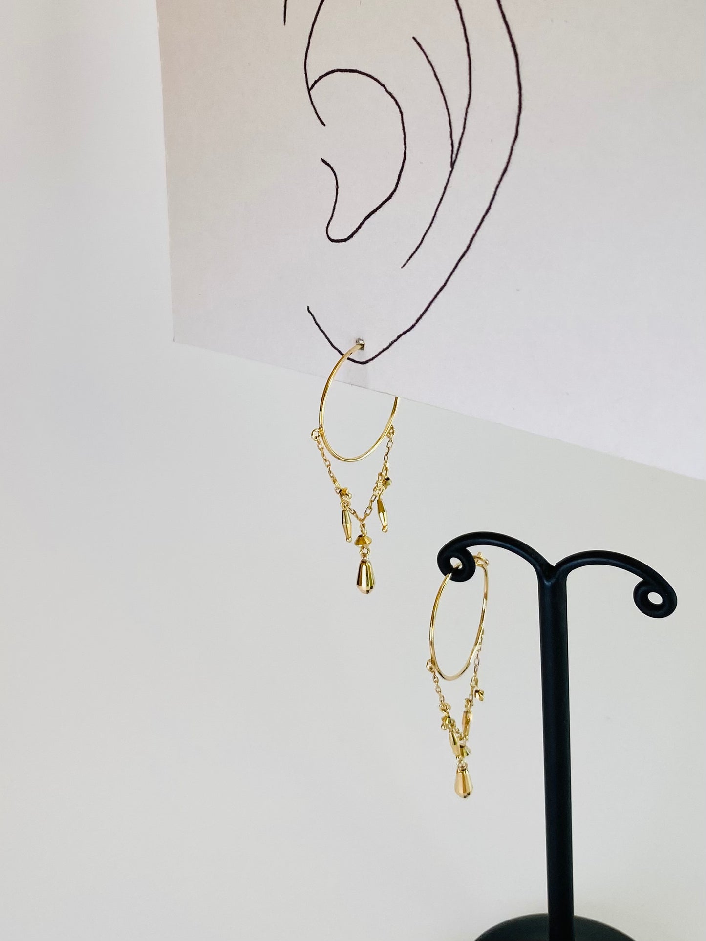 K10イエローゴールド地金フープピアス