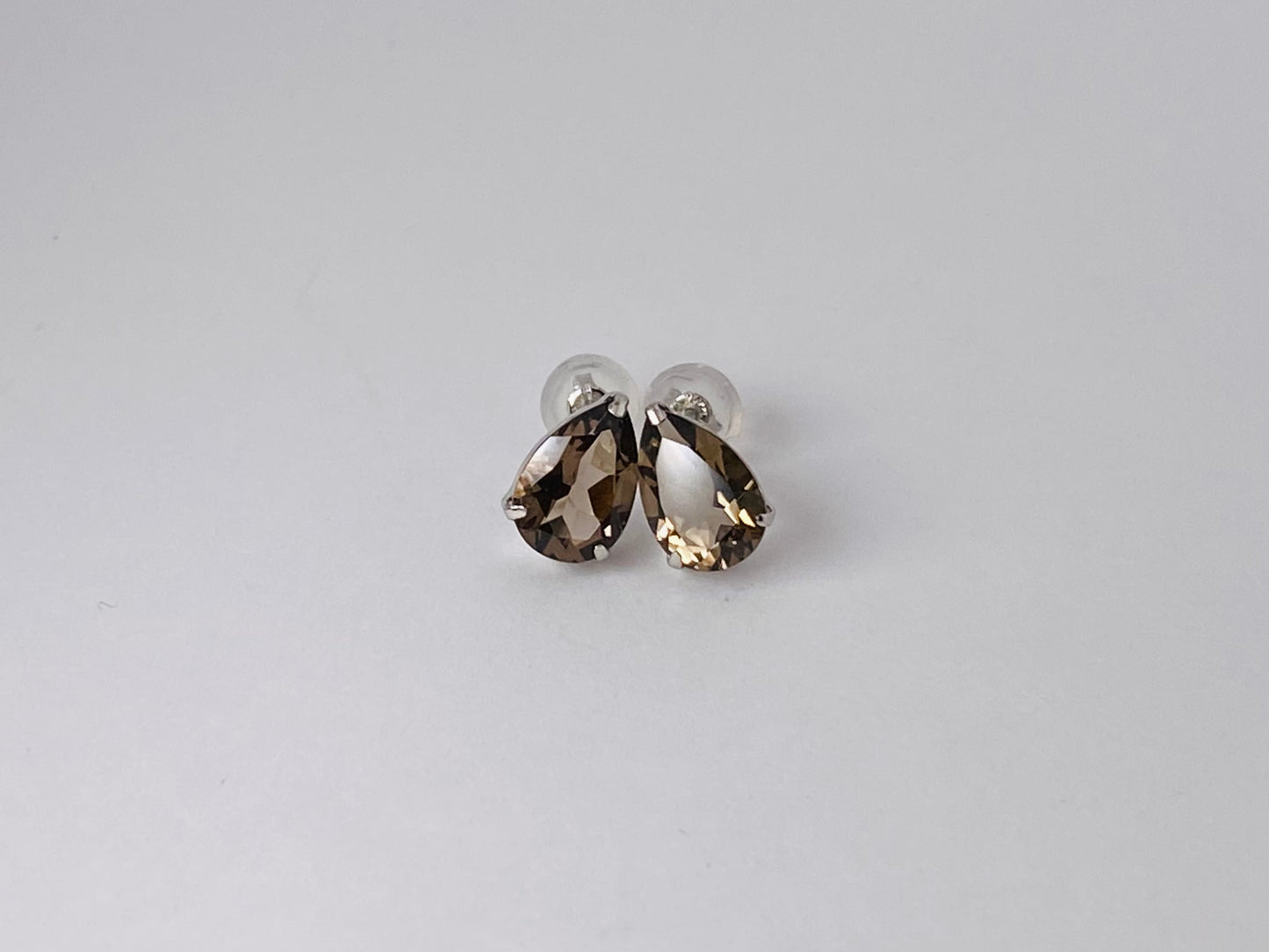 Ptスモーキークォーツピアス