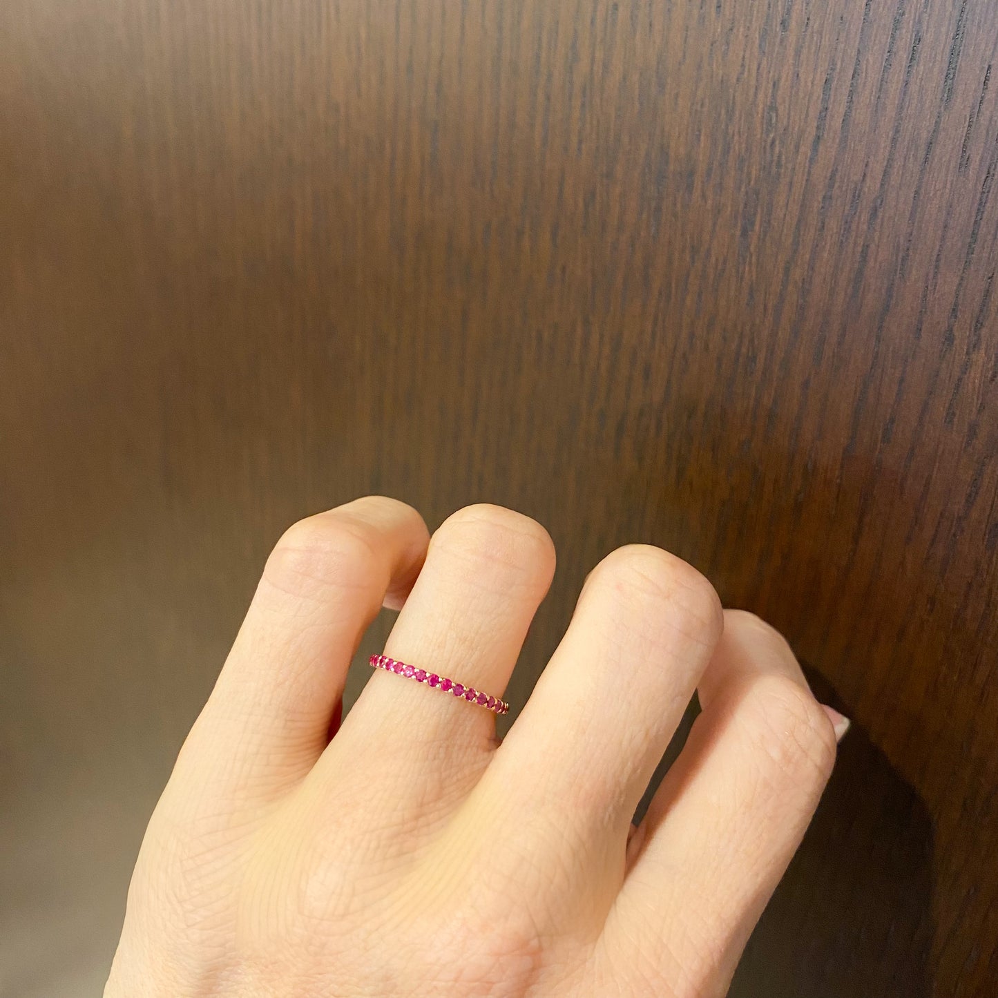 K10イエローゴールド ルビー ハーフエタニティリング