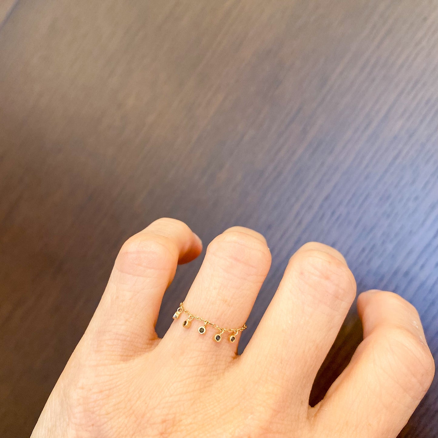 K10イエローゴールド ブラックダイヤモンド0.02ctリング