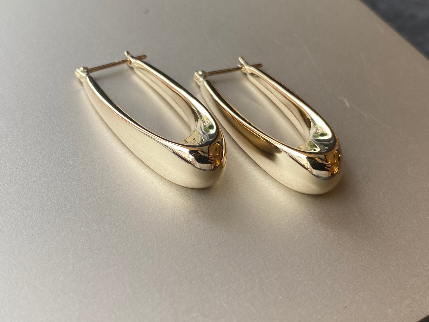 K14イエローゴールド フープピアス
