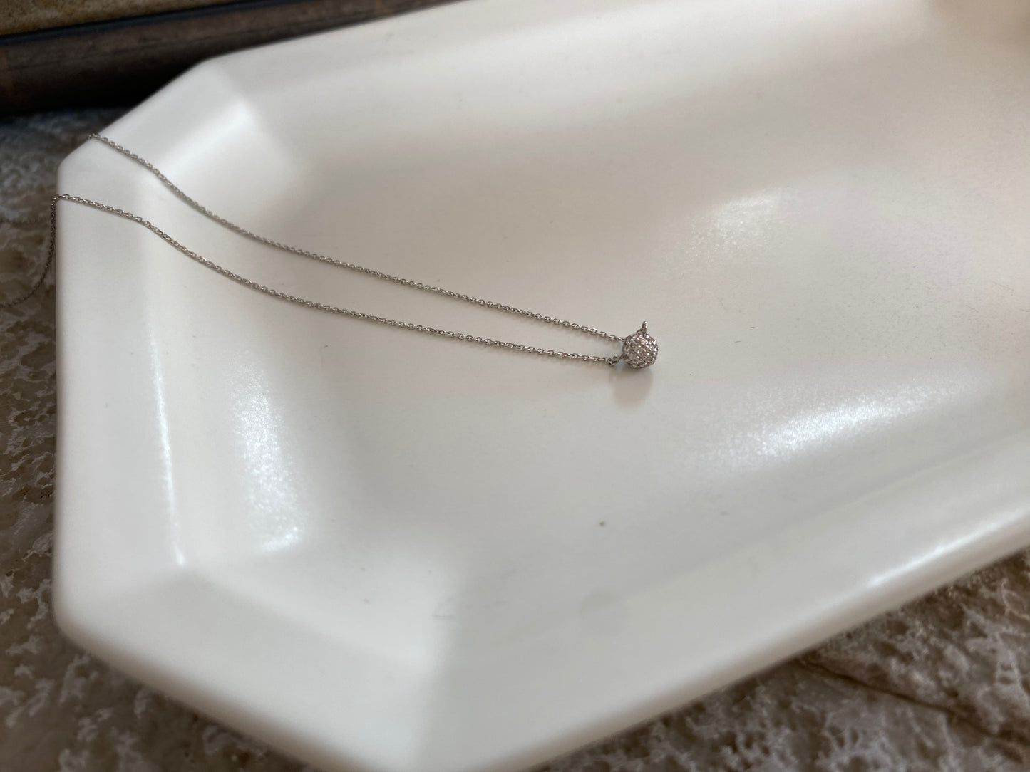 K18ホワイトゴールド ダイヤモンド0.15ct タンザナイトネックレス