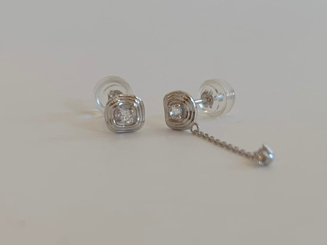 K18ホワイトゴールドダイヤモンドピアス