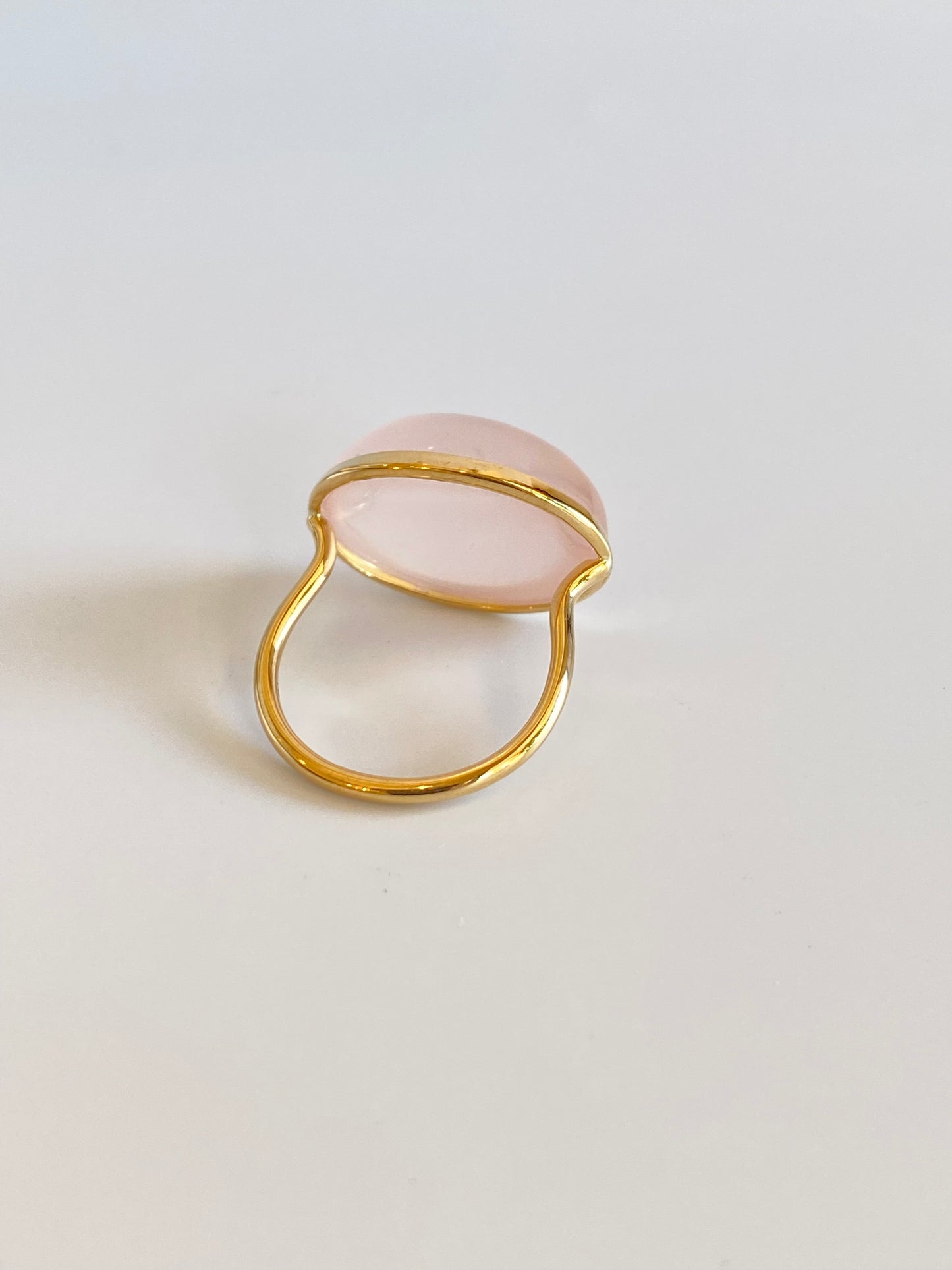 K18イエローゴールド ローズクォーツリング