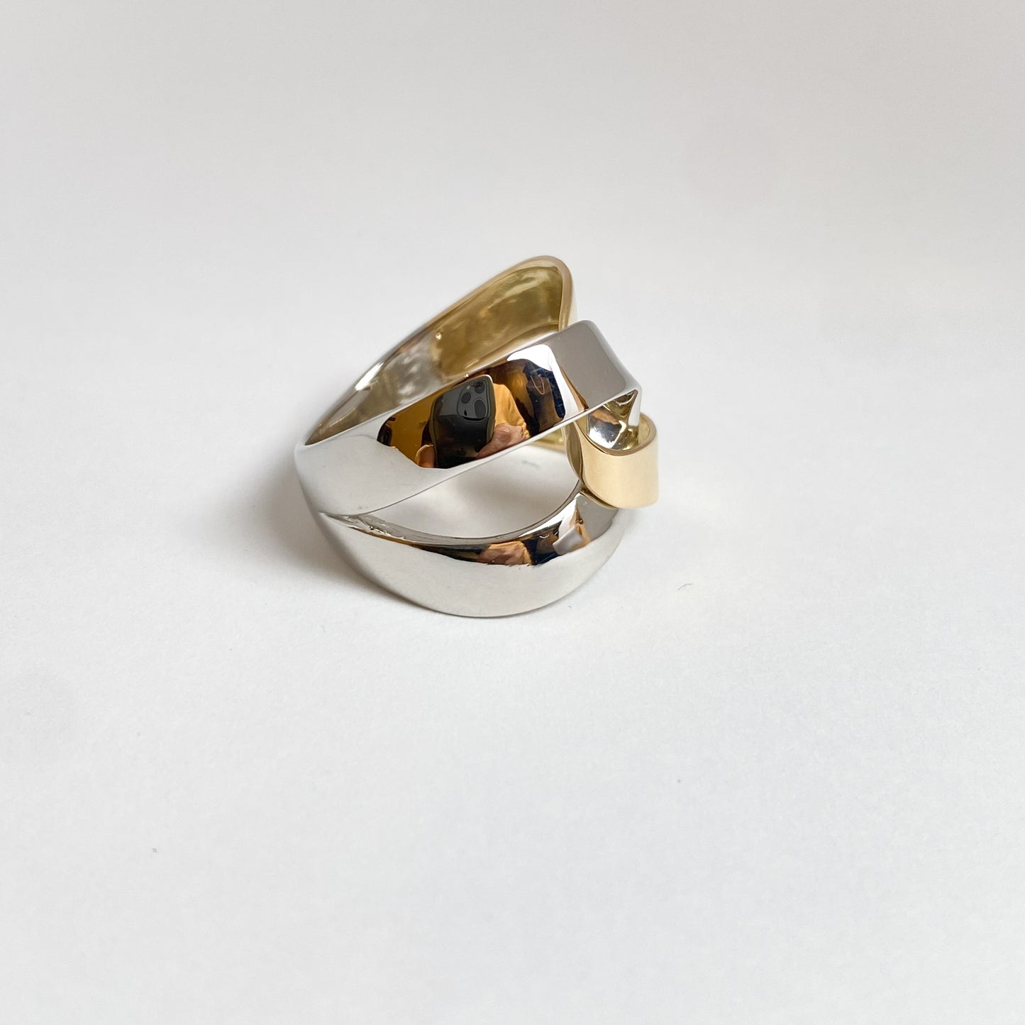 Pt／K18イエローゴールド地金リング