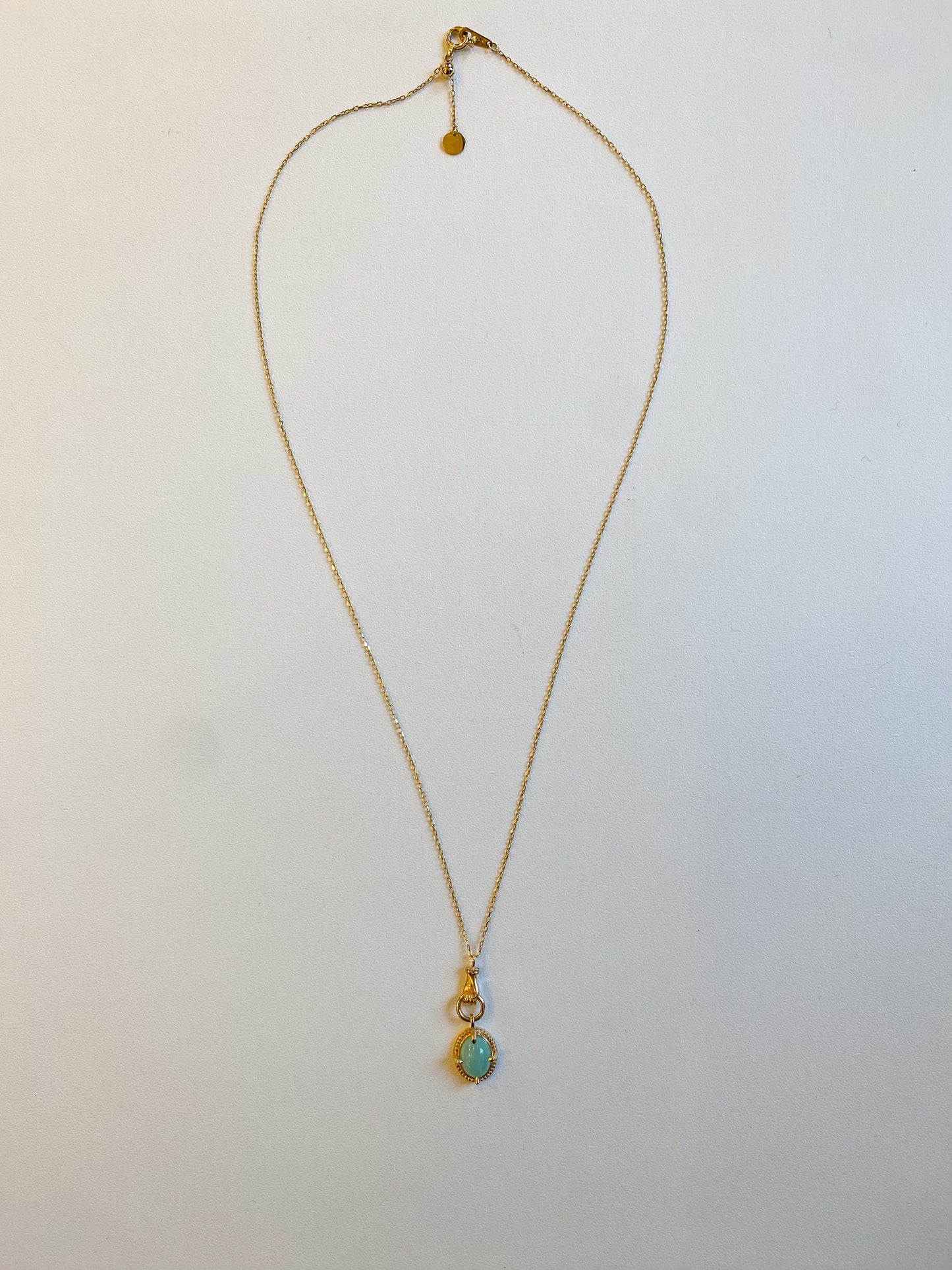 K10イエローゴールド アマゾナイトネックレス