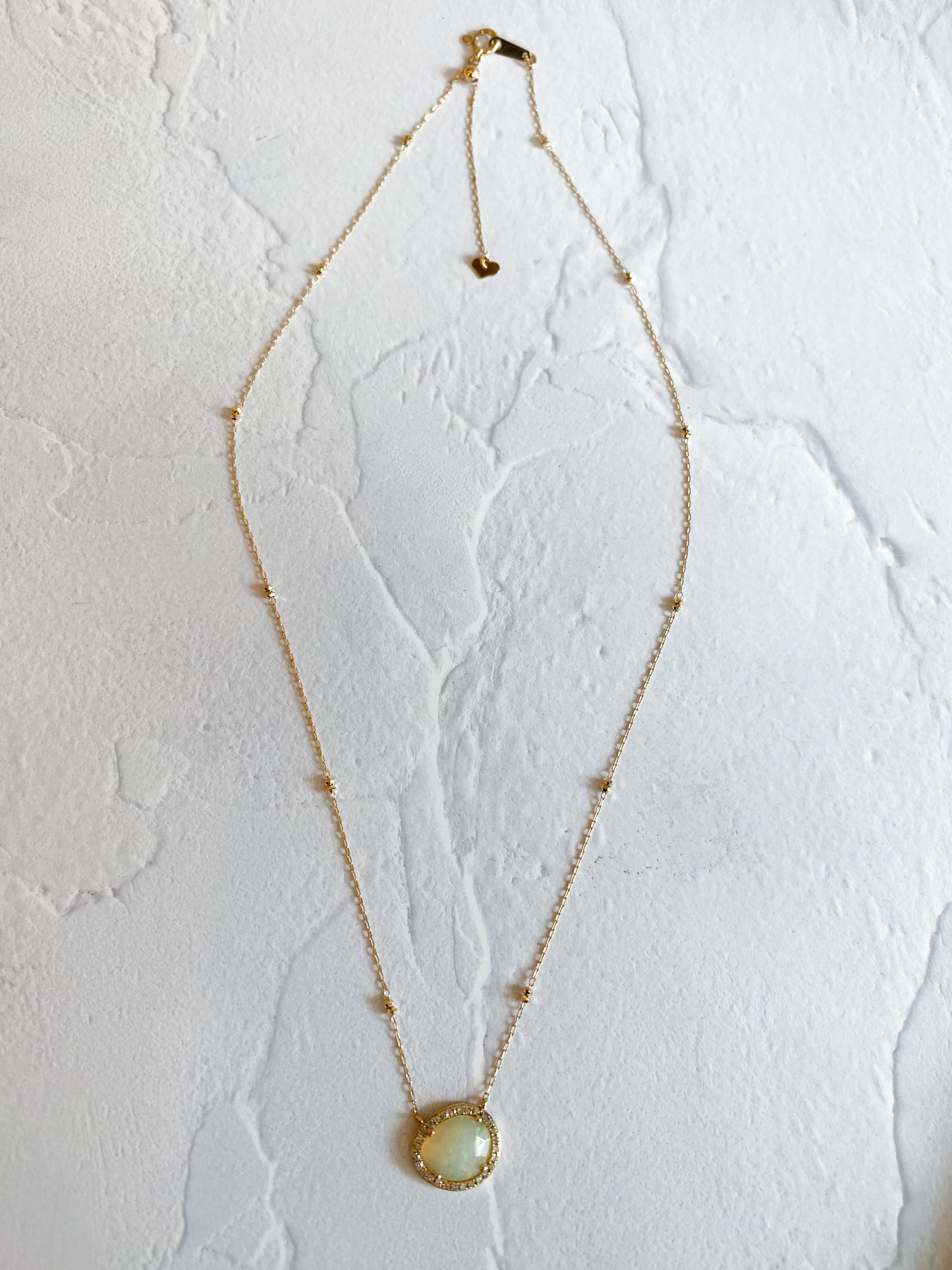 K18イエローゴールド オパール・ダイヤモンドネックレス