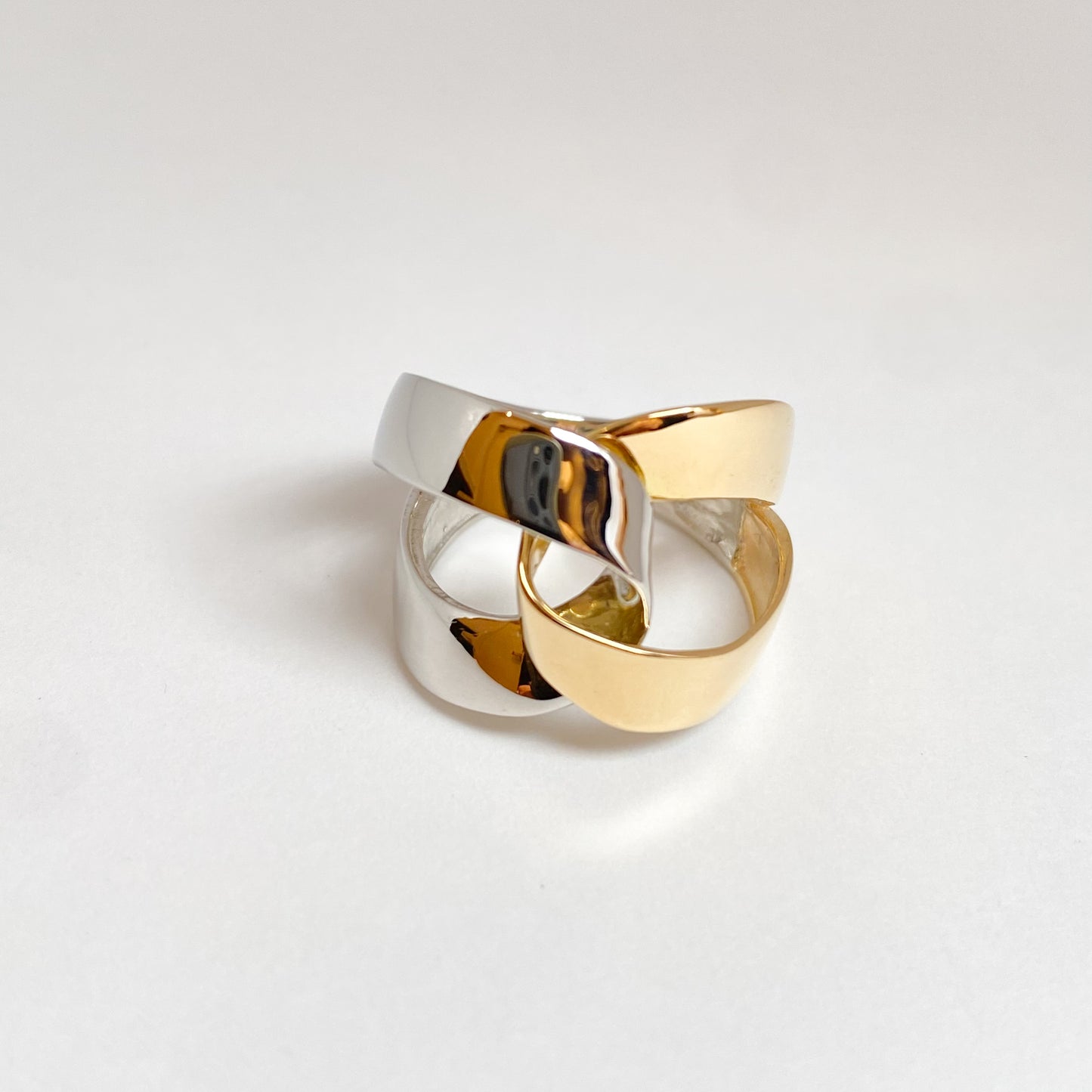 Pt／K18イエローゴールド地金リング