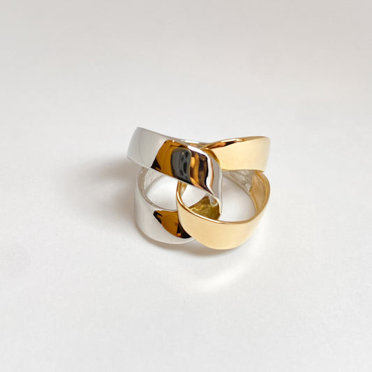 Pt／K18イエローゴールド地金リング