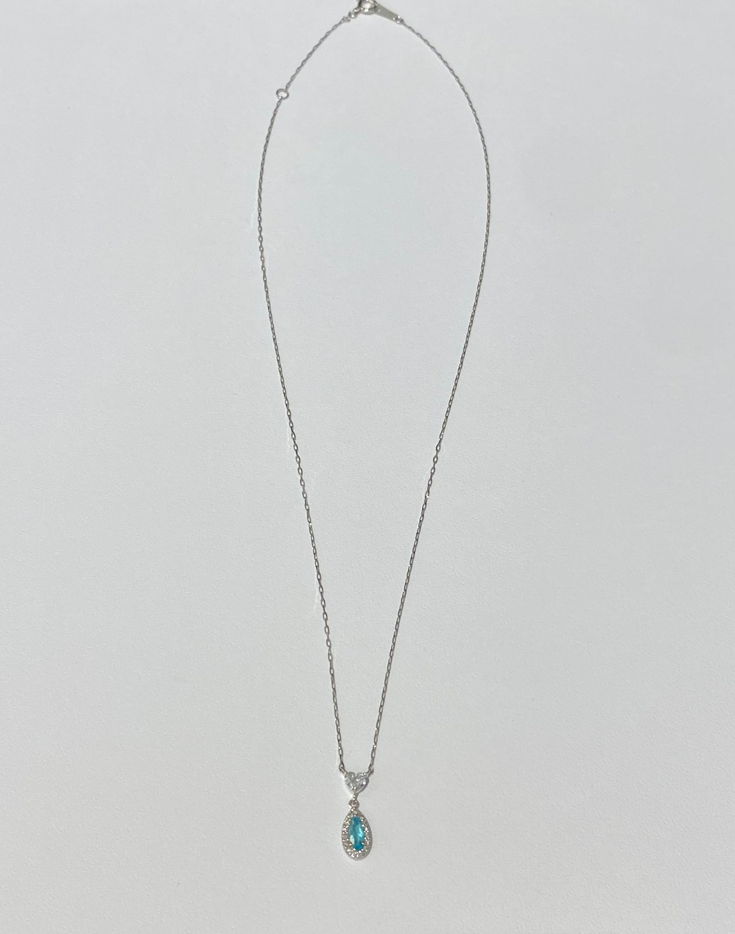 K18ホワイトゴールド パライバトルマリン　ダイヤモンドモンドネックレス