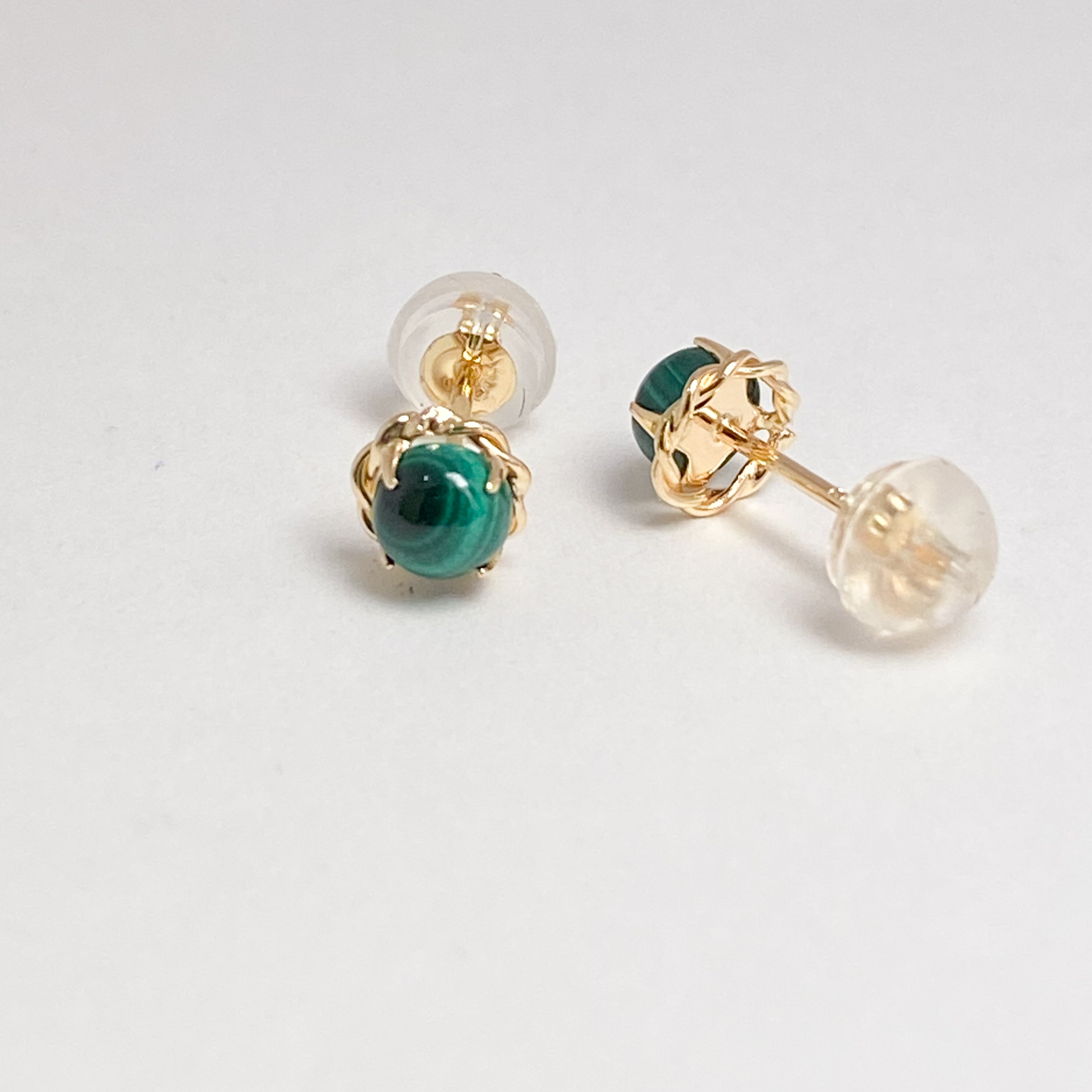 K18イエローゴールド マラカイトピアス – Aprile Bijoux