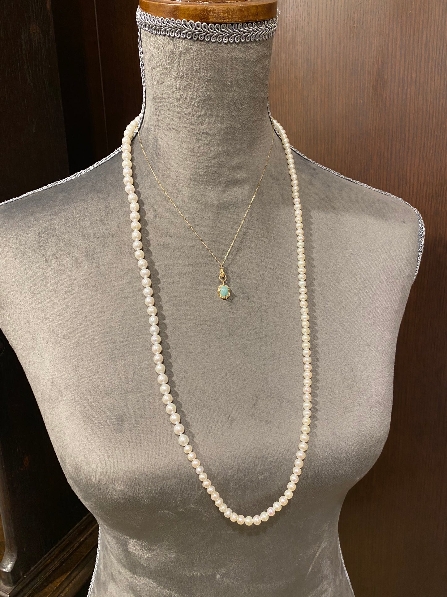 K10イエローゴールド アマゾナイトネックレス