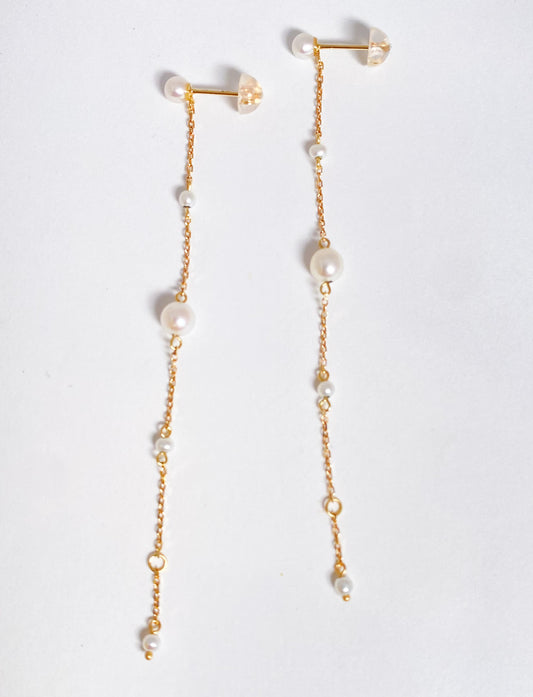 K10 イエローゴール淡水パールピアス