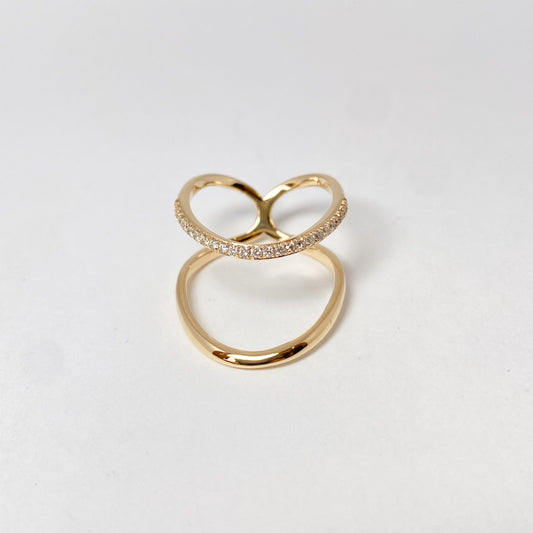 K10イエローゴールド ダイヤモンド0.17ctリング