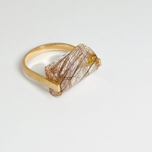 K10イエローゴールド ルチルクォーツリング