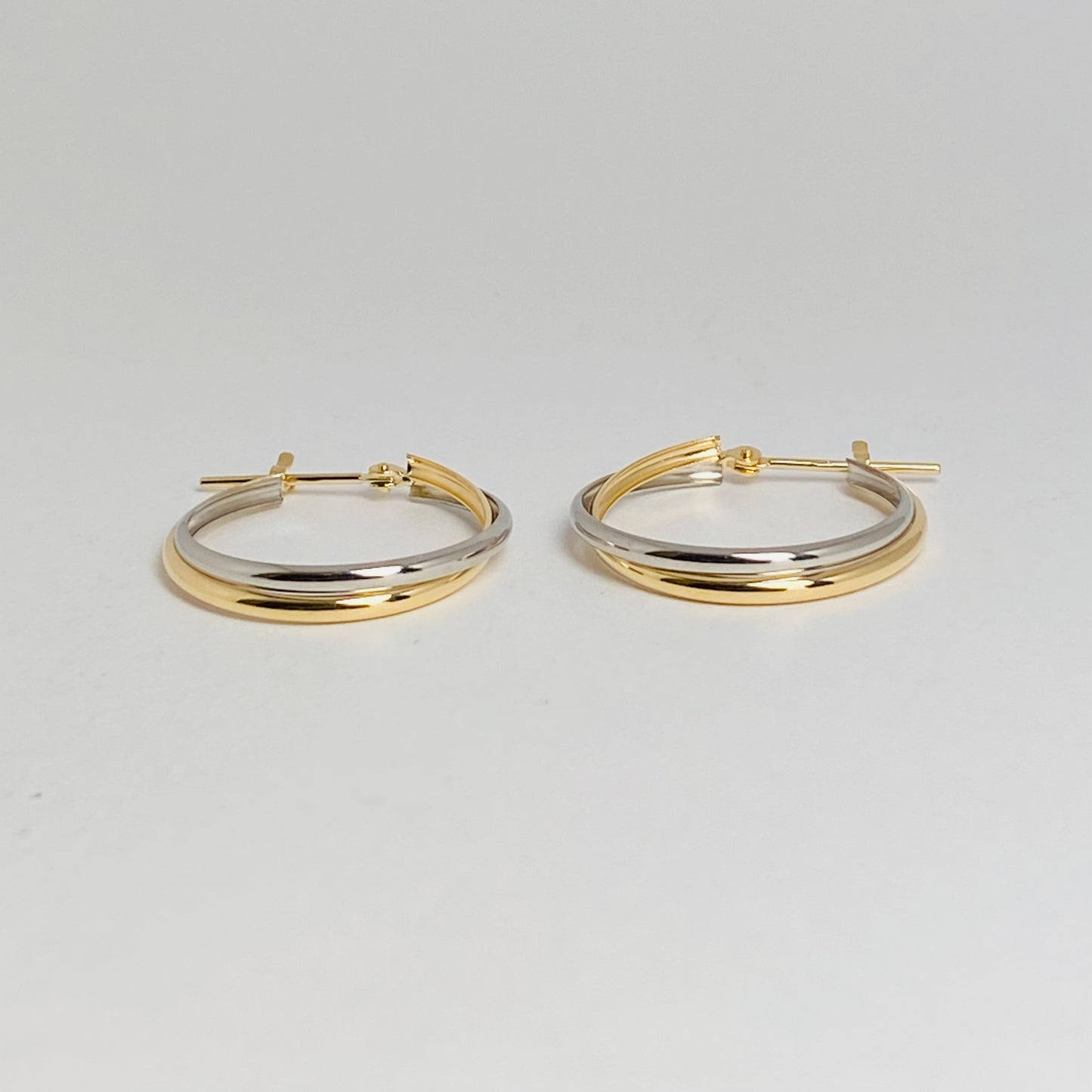 K18/Pt 2カラーフープピアス