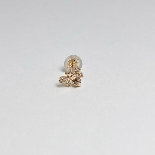 K10イエローゴールド ダイヤモンド0.04ct Beeピアス