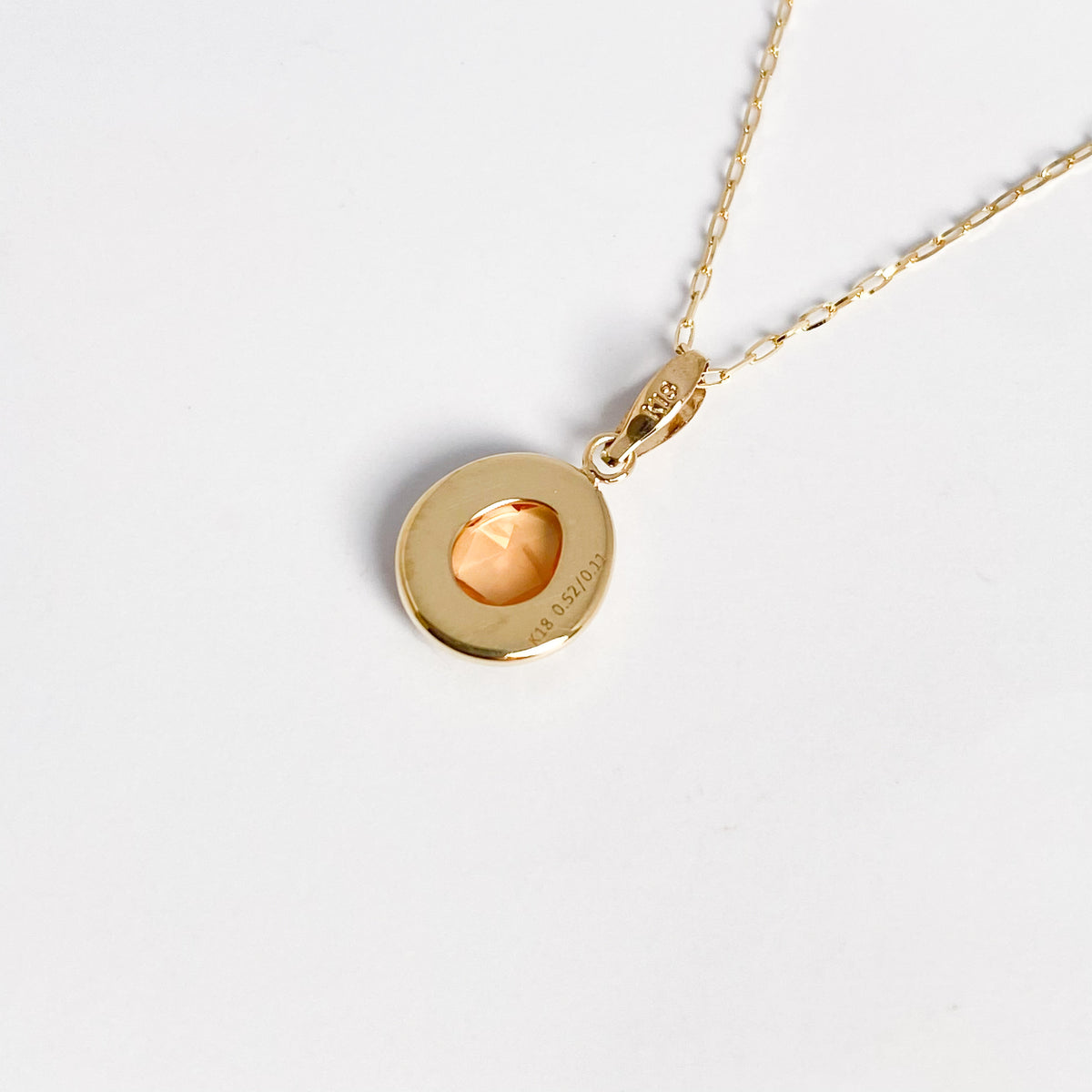K18YGオレンジサファイア・ダイヤモンドネックレス