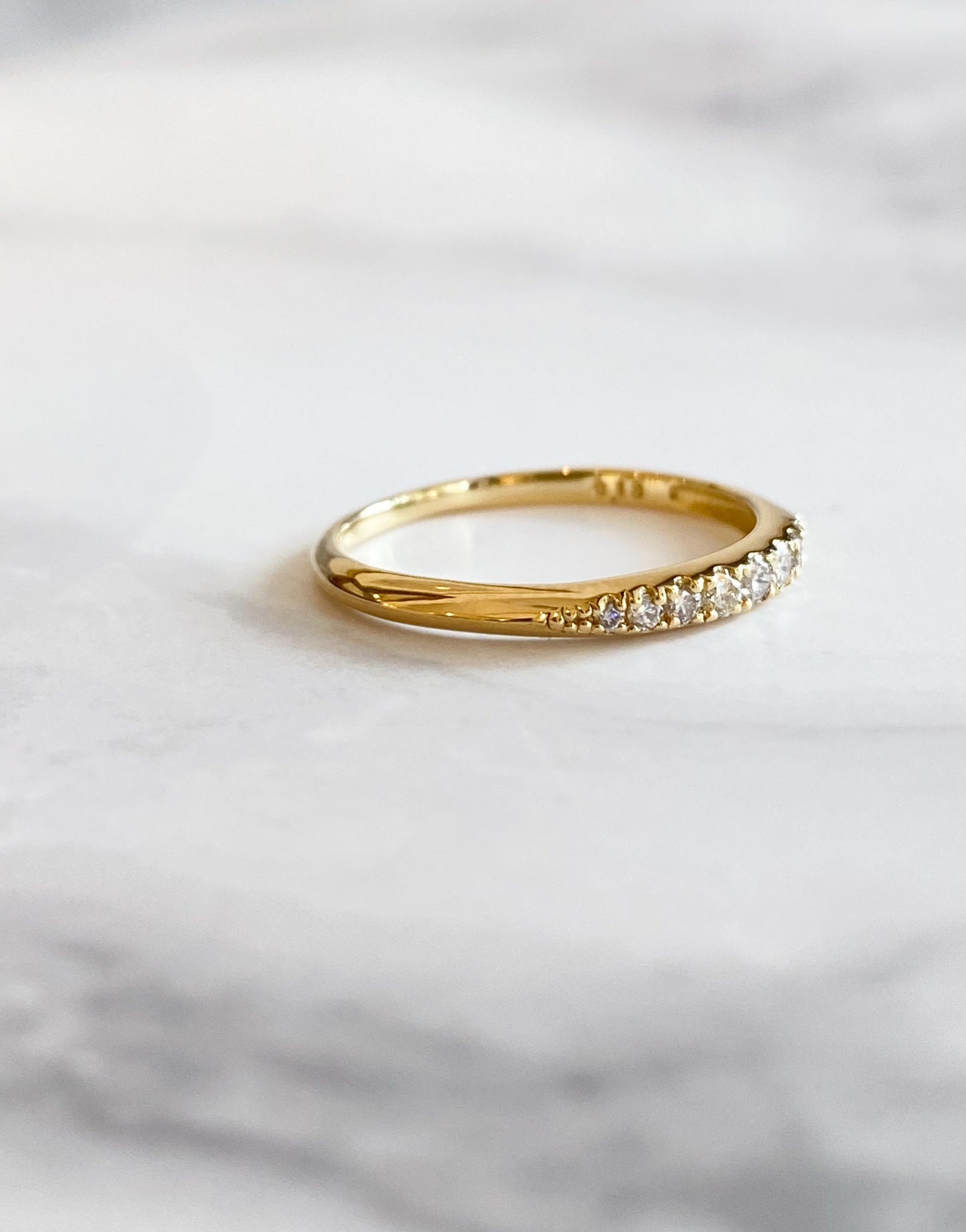 K18イエローゴールド　ダイヤモンド0.13ctリング