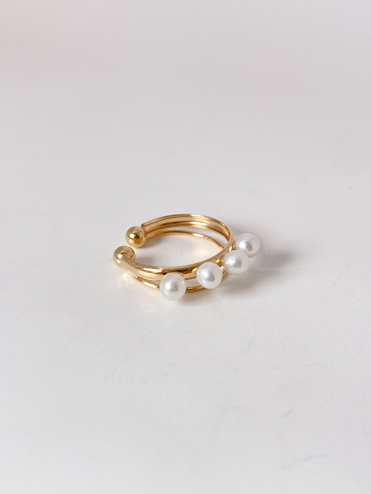 K10イエローゴールド 淡水パールカフ