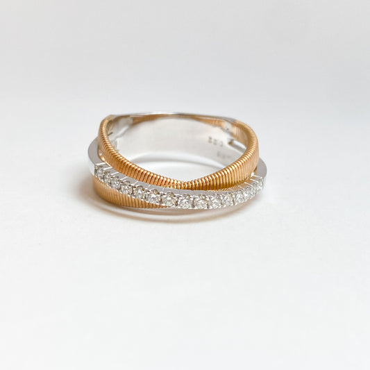 K18PG/WG ダイヤモンド0.22ctリング