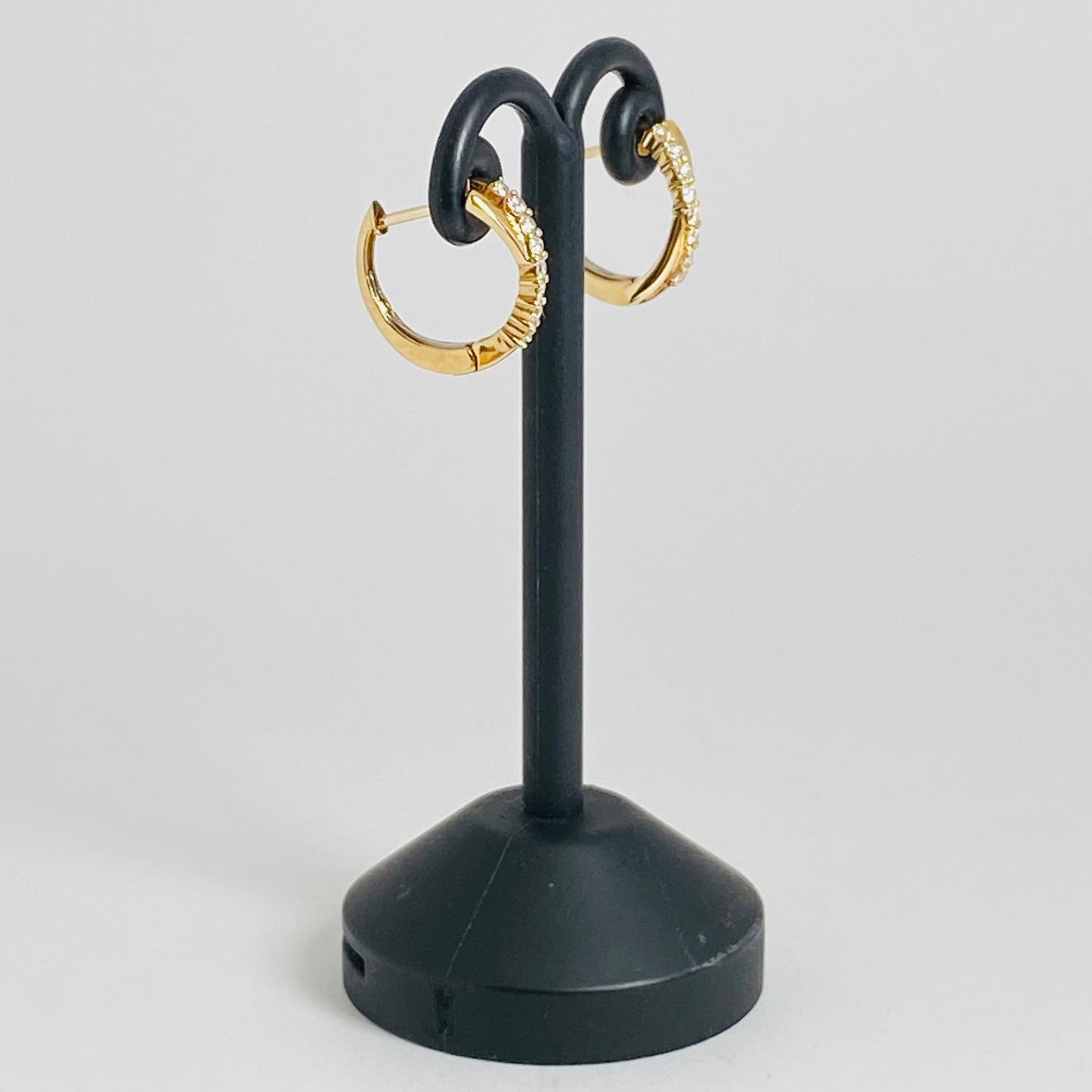 K10イエローゴールド ダイヤモンド0.1ct中折れピアス