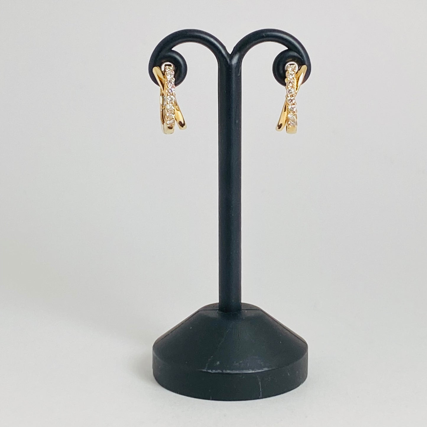 K10イエローゴールド ダイヤモンド0.1ct中折れピアス