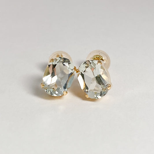 K18イエローゴールド グリーンアメジストピアス