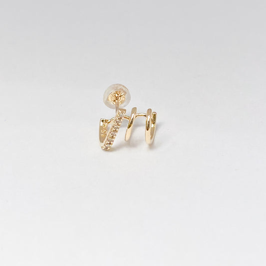 K10イエローゴールド ダイヤモンド0.03ctシングルピアス